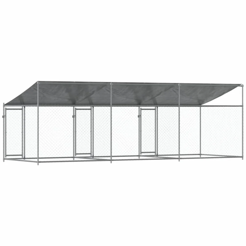 Cage pour Chien Acier Galvanisé Gris 6x2x2m 52.4 kg