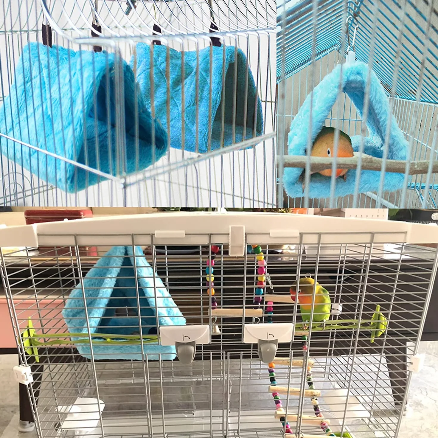 Voarge Nid d'oiseaux tente de camping pour oiseaux Jouets d'hiver animaux de compagnie Gris