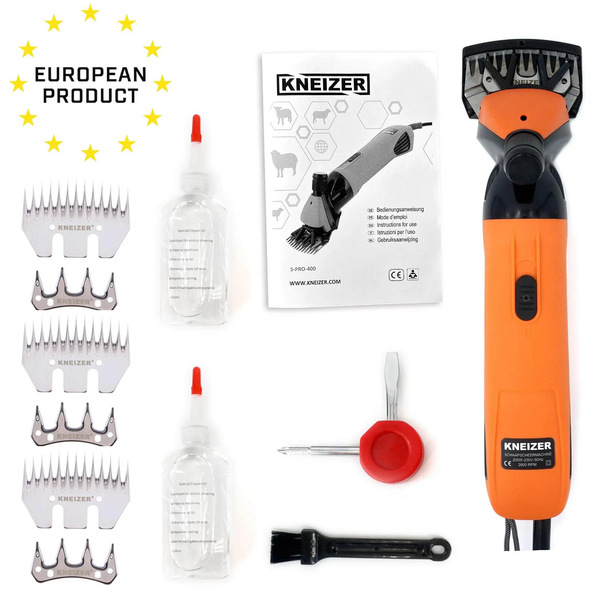 KNEIZER Tondeuse Électrique pour Moutons Kit Complet Lames Remplaçables Moteur Puissant