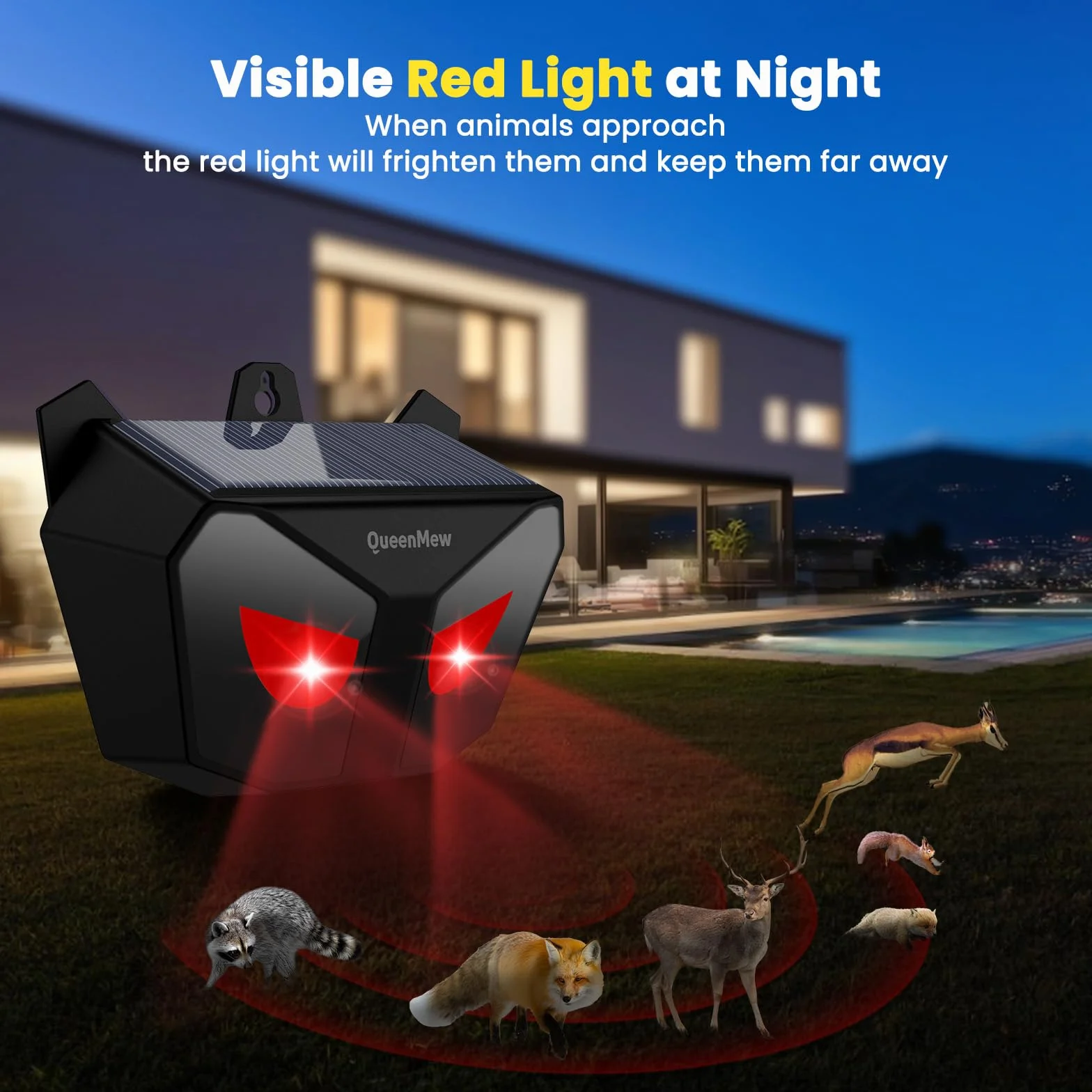 Répulsif pour Chat Solaire Imperméable Flash Muet Anti Oiseaux Pigeon 4 Pack