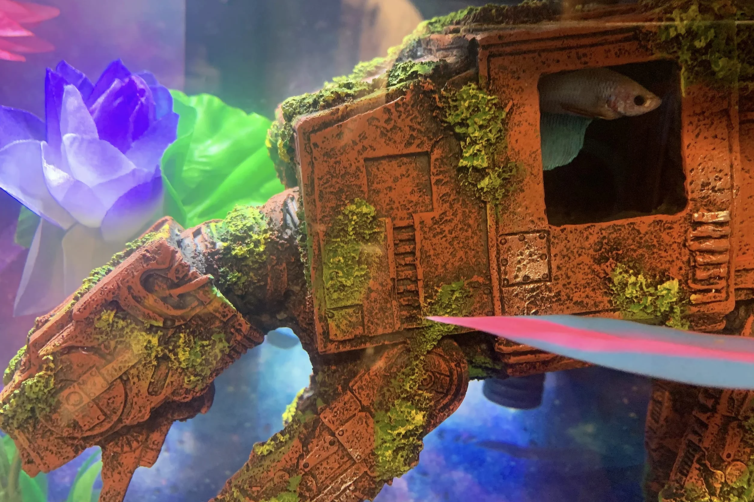 SLOCME Décoration d'aquarium Robot de Transport Imperial Walker Ornement de Grotte
