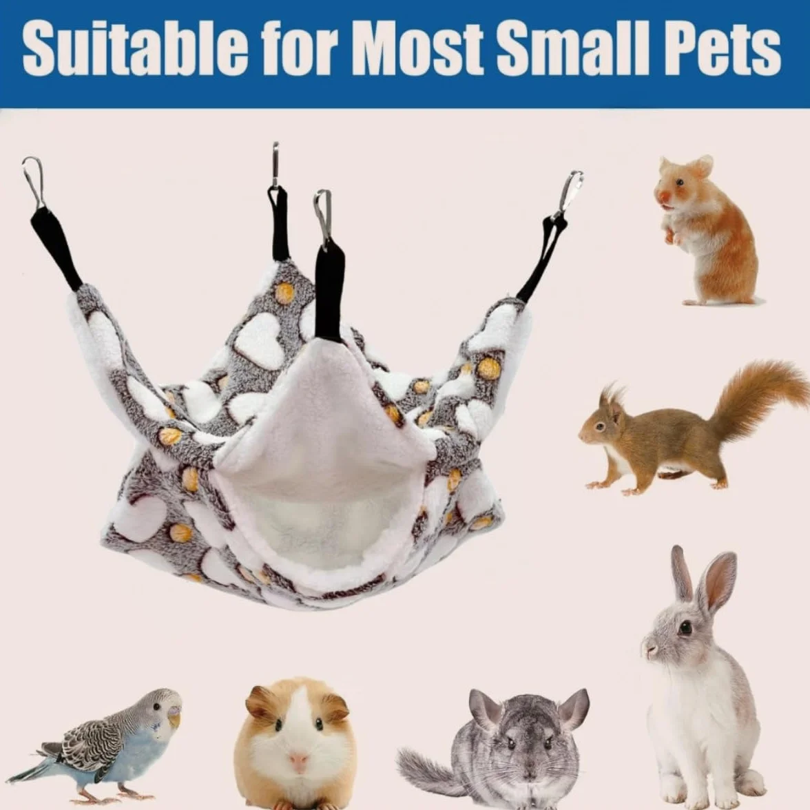 Hamac pour Animaux de Compagnie,Hamac pour Petit Animal,Sac de Couchage pour Hamster,lit chaud pour l'hiver,pour Furet Hamster Chinchilla de cobaye,Rat,hamac de Luxe
