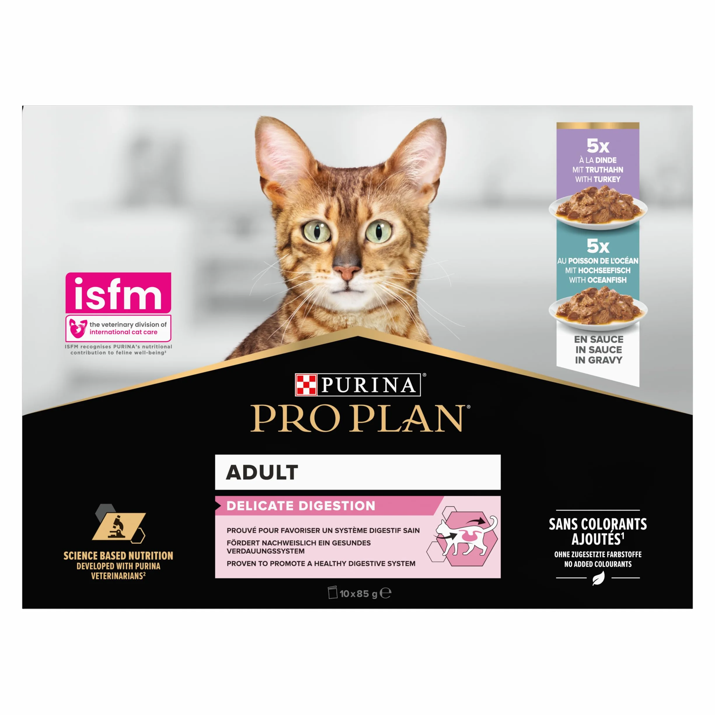 Pro Plan Adulte Delicate Digestion Dinde Poisson Sauce 10x85g