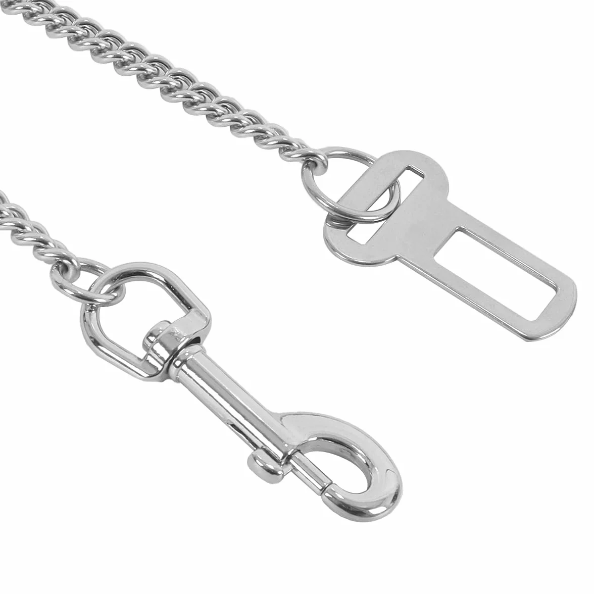 Ceinture de sécurité en chaîne en acier inoxydable 304, convient aux chats, chiens et autres animaux de compagnie, 60 cm, fabriquée en acier inoxydable 304