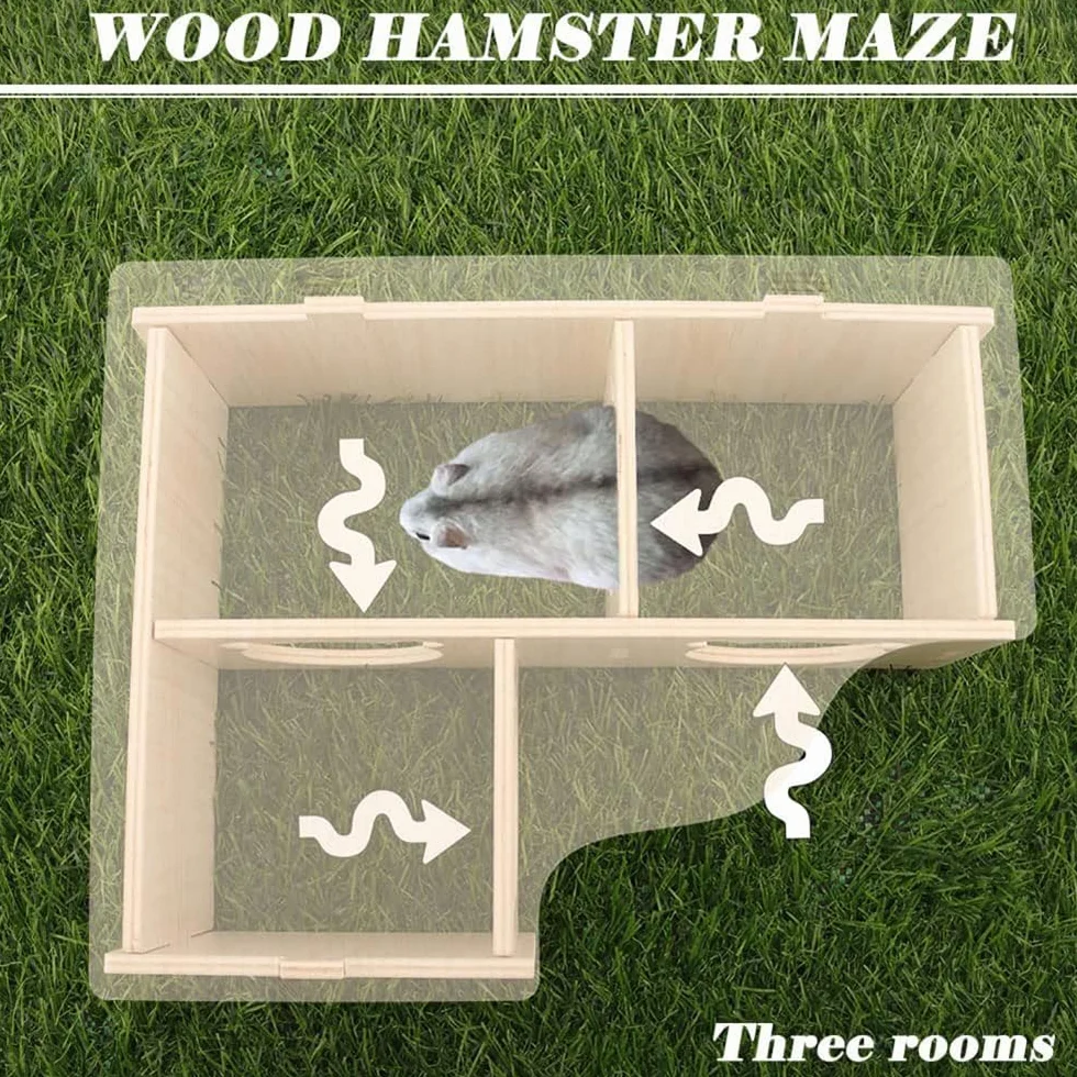 Maison d'angle pour Hamsters Maison en Bois pour Hamsters Cage pour Hamsters Cachette d'angle pour Gerbils-Chinchilla-cochons d'Inde Petits Animaux nichent