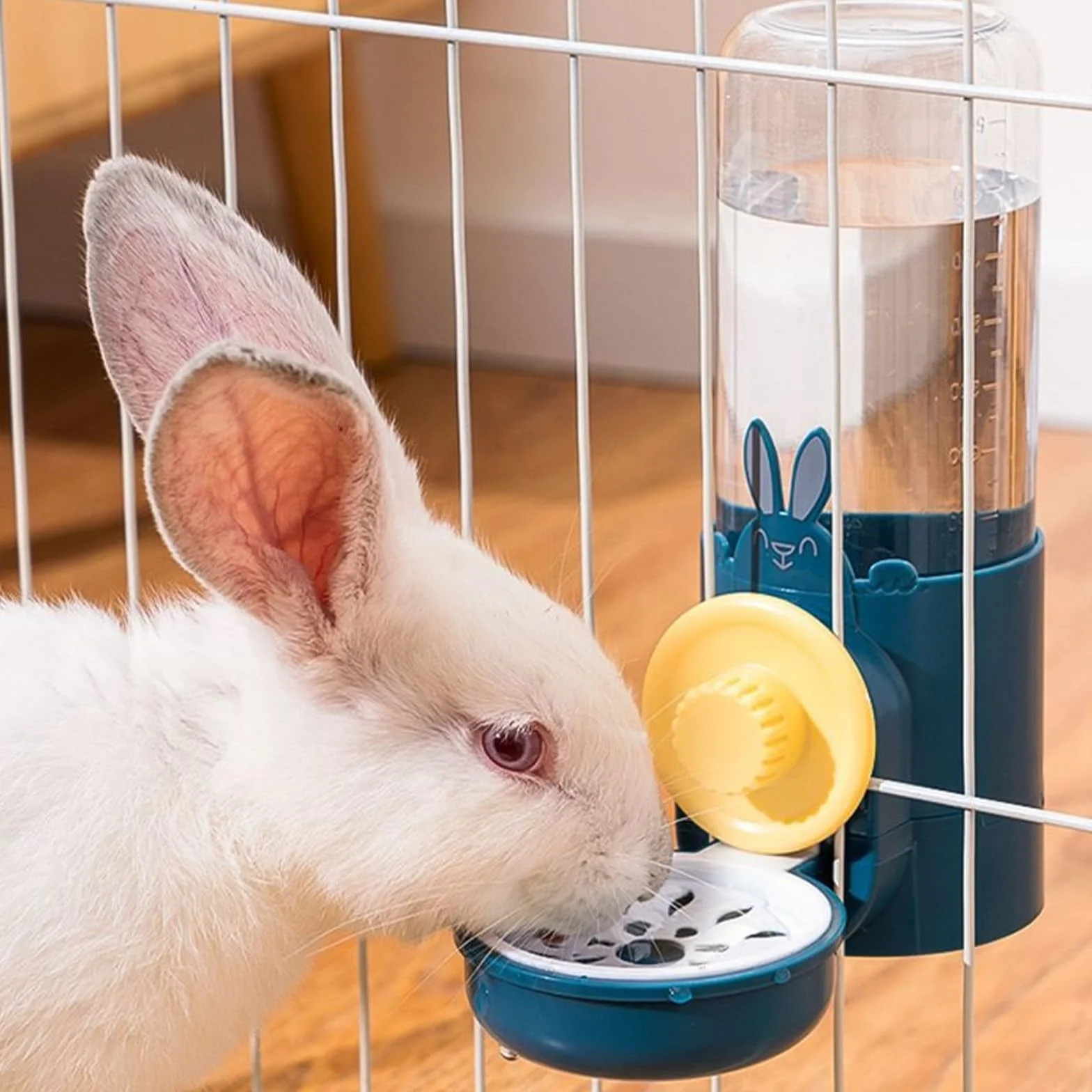 Cage suspendu avec fontaine pour animaux de compagnie cochons d'Inde distributeur automatique de nourriture chats lapins chiens