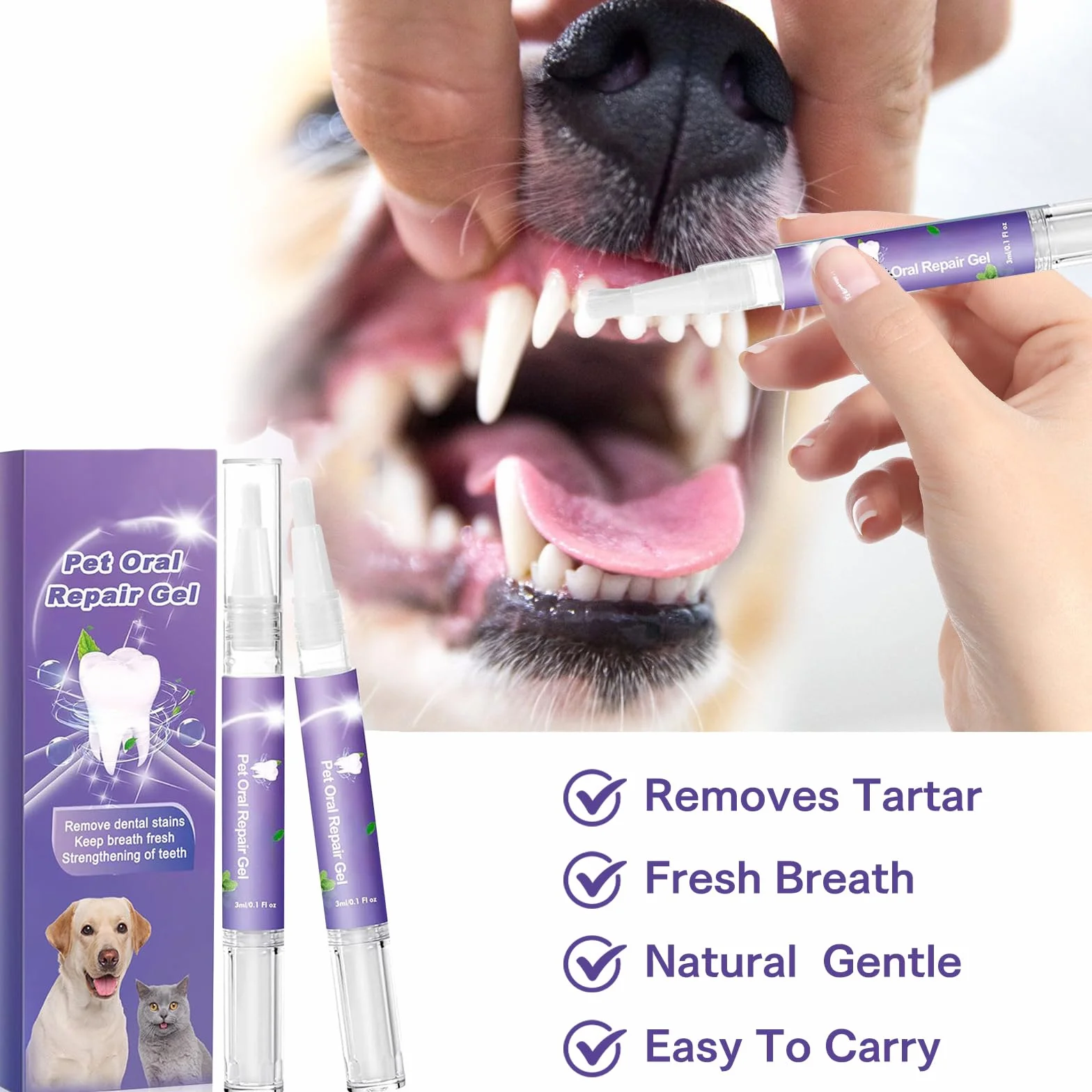 Gel De Réparation Buccale pour Animaux De Compagnie Rafraîchisseur D'haleine Chien Chat