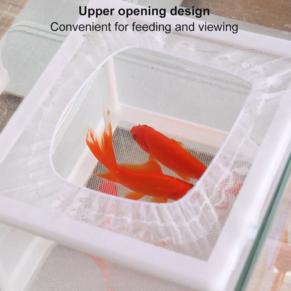 Boîte D'Élevage De Poissons, Filet D'Élevage Aquarium, Boîte D'isolation pour Aquarium, avec 4 Ventouses, Incubateur de Poissons D'aquarium pour Poisson Réservoir, 16 * 14 * 15CM