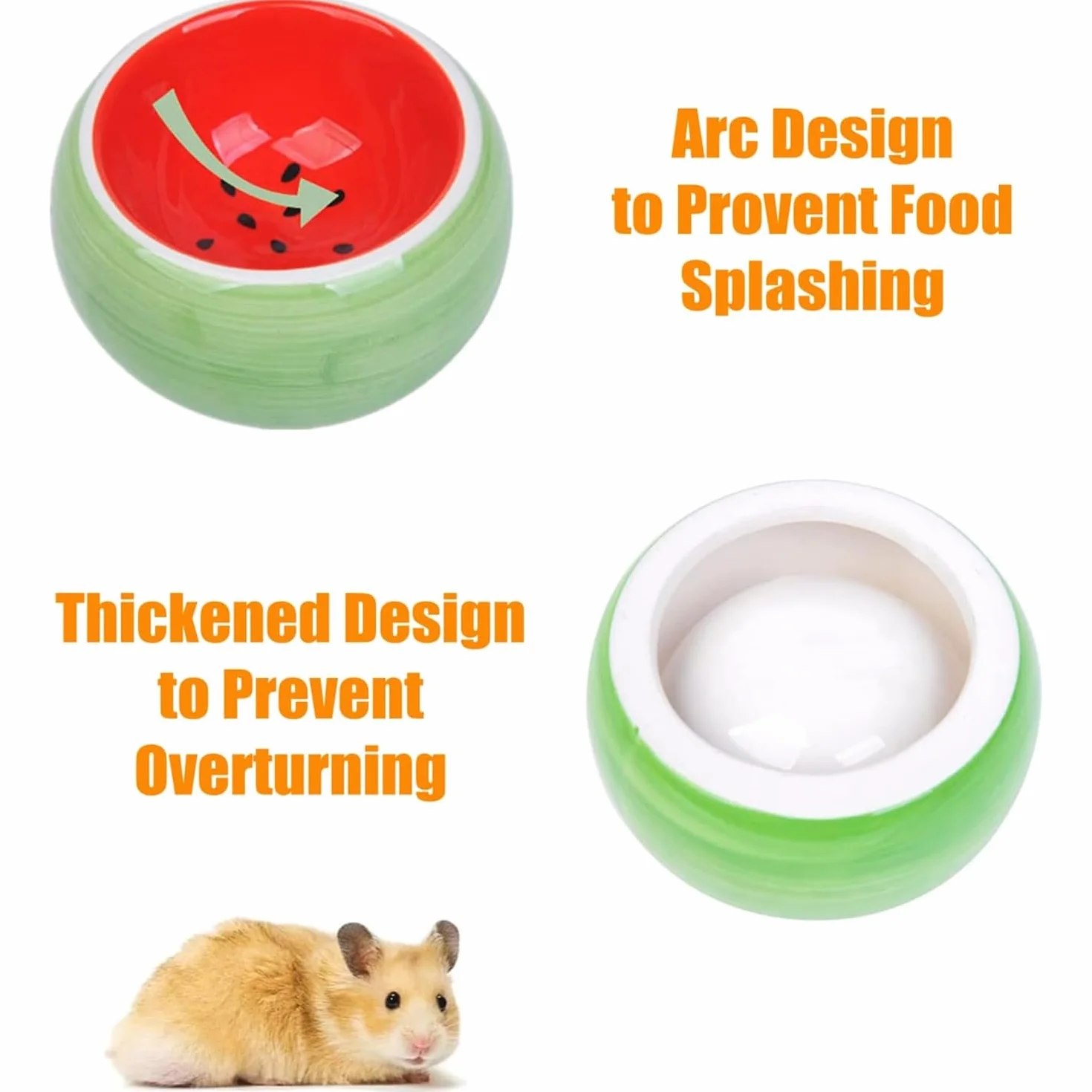 Lot de 3 Mangeoire en Céramique pour Rongeur Gamelle Petits Animaux Hamster Cochon d'Inde