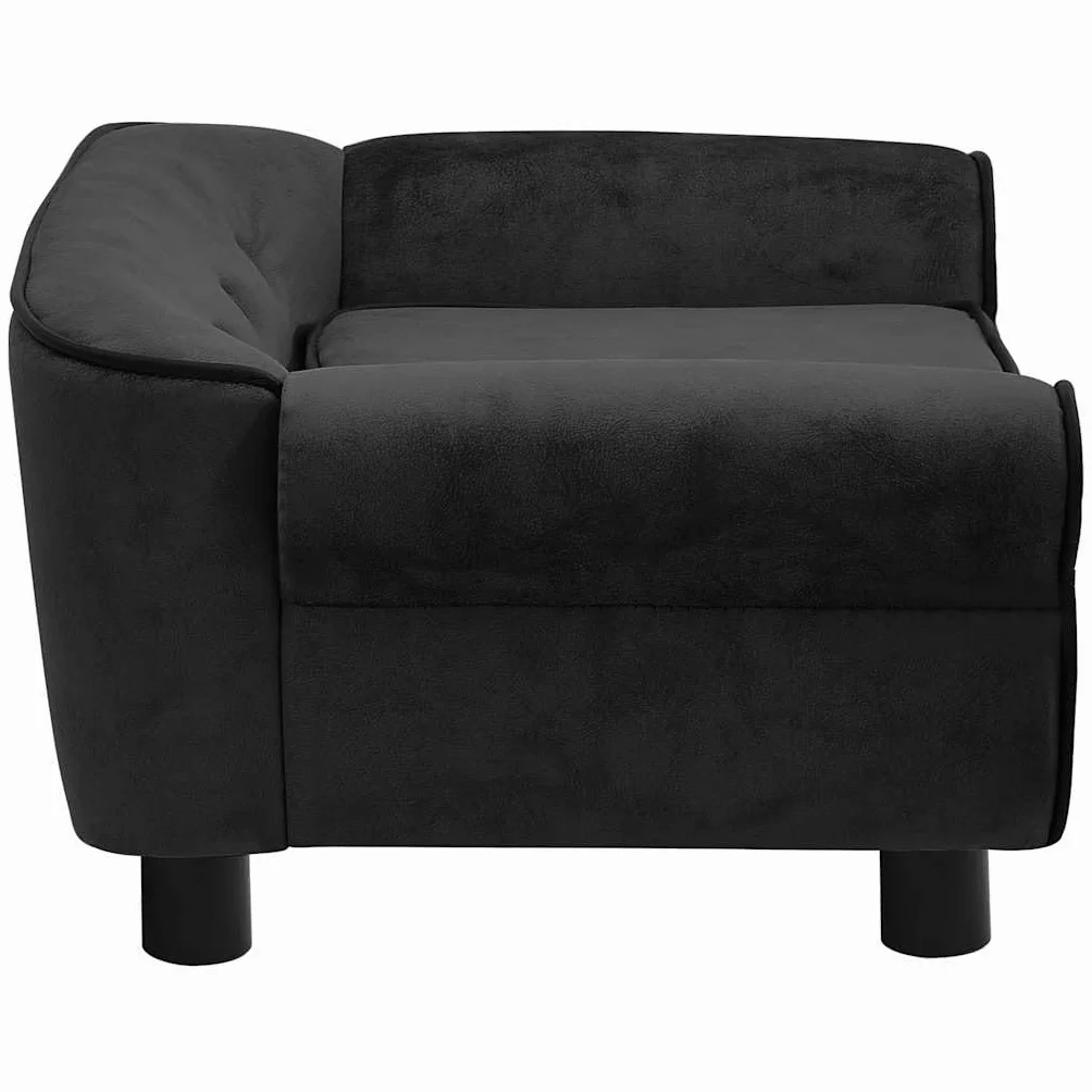 vidaXL Canapé pour Chien Noir 72x45x30 cm Peluche