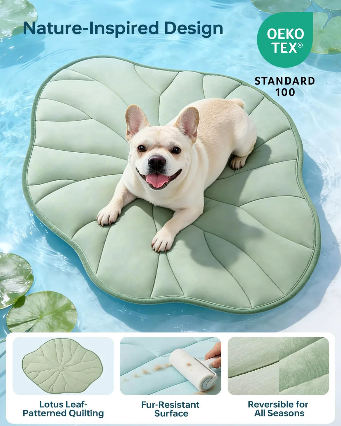 BG-BABYGO Tapis de refroidissement pour chien - 121,9 x 71,1 cm - Réversible - Auto-rafraîchissant pour grands chiens - Lavable - Arc-Chill - Tapis de refroidissement d'été pour animaux domestiques