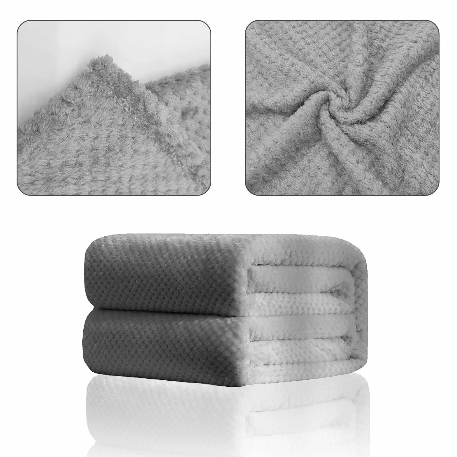 Couverture douce pour chien et chat en polaire lavable 70 x 50 cm gris
