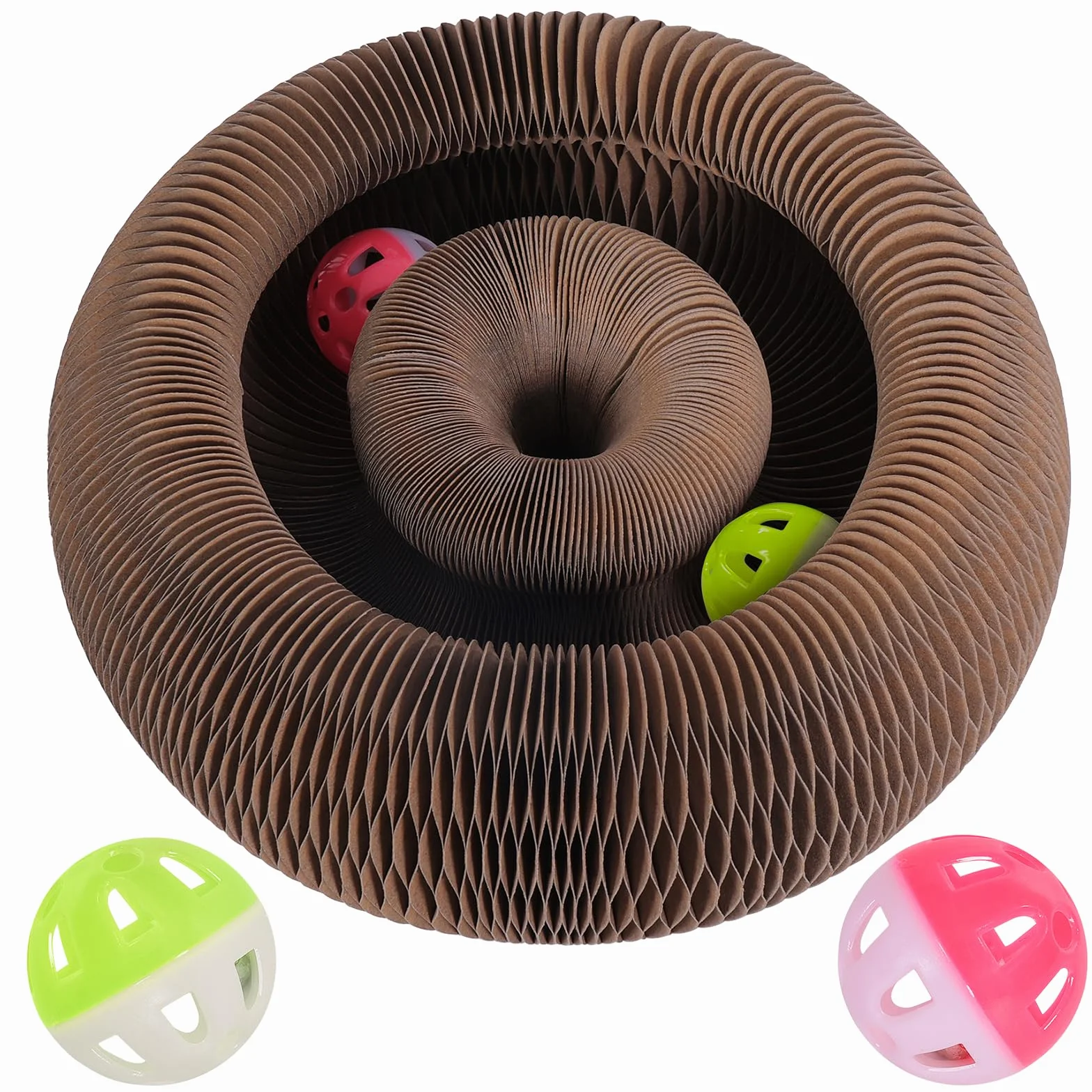 Griffoir pour Chat Magique Organ en Carton avec Balle Jouet Interactif et Circuit de Jeu Evolutif