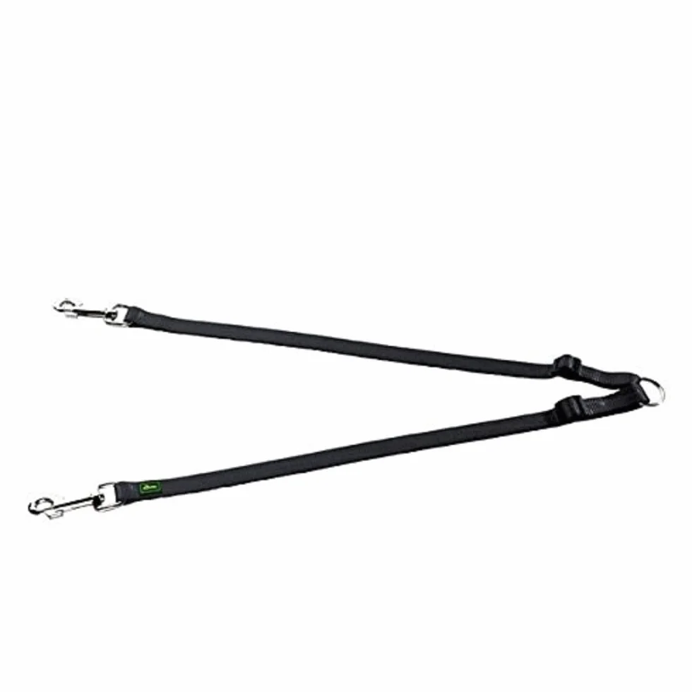 HUNTER Extension de Laisse Double en Nylon Réglable Noir 28-44 cm