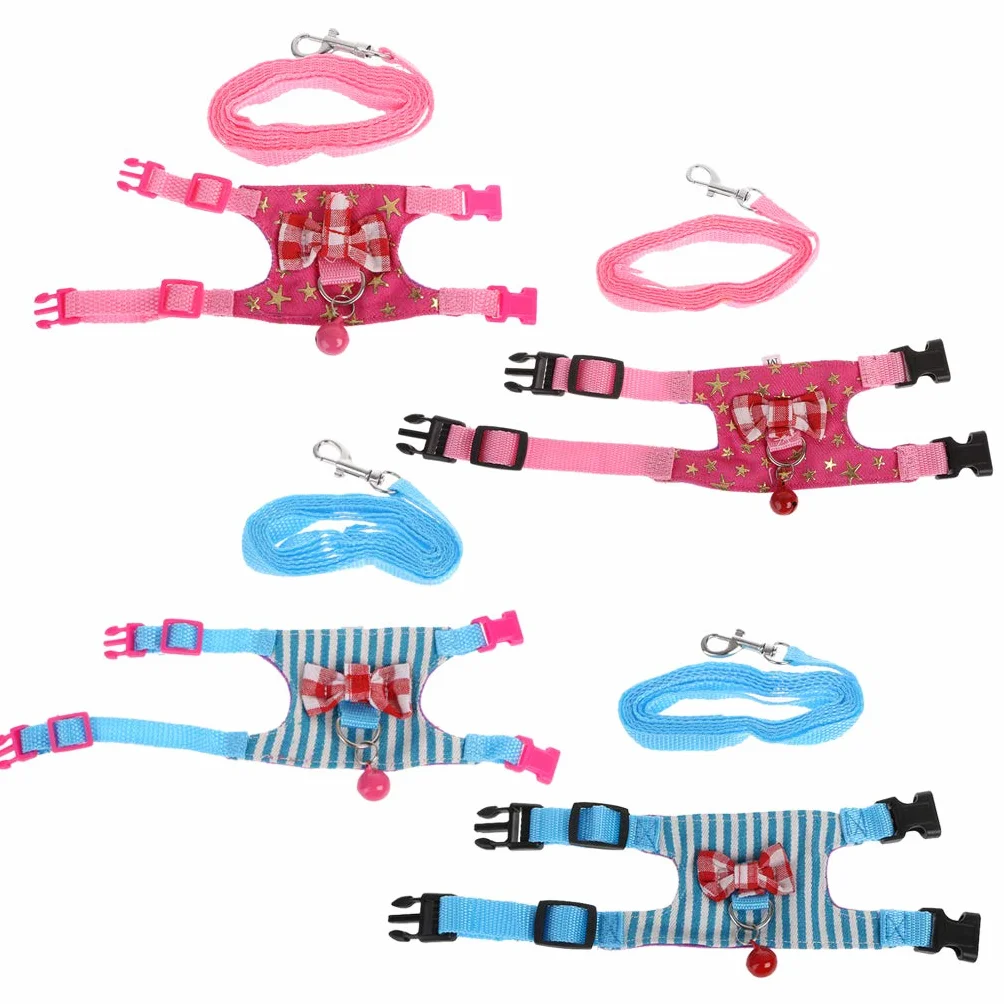 Ensemble de Laisse de Harnais de Lapin Hamster pour Sangle de Poitrine pour Petit Animal Furet