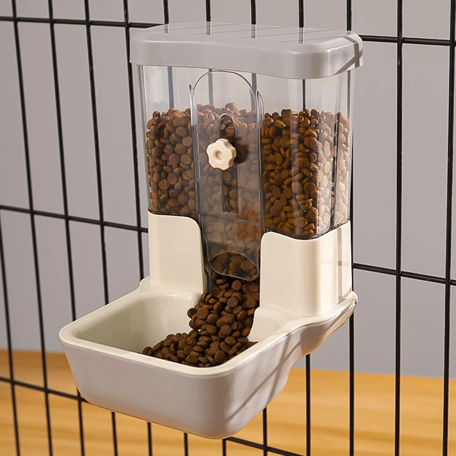 Distributeur Automatique de Nourriture pour Animaux 800ml sans Alimentation Réglable Gris