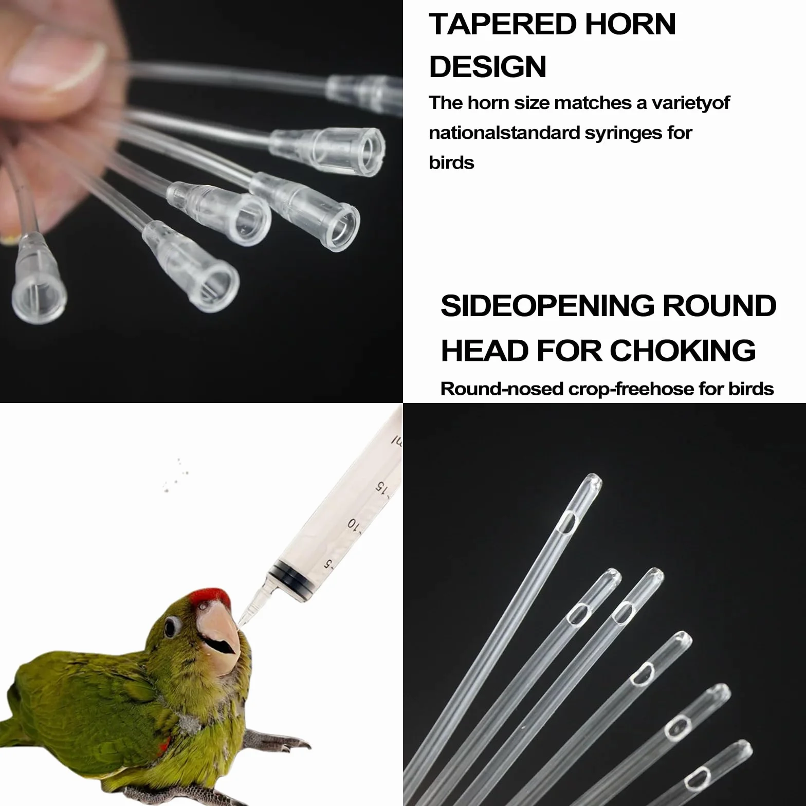 Lot de 12 tuyaux d'alimentation pour jeunes oiseaux avec seringues 10 ml - Accessoires pour pigeons et perroquets