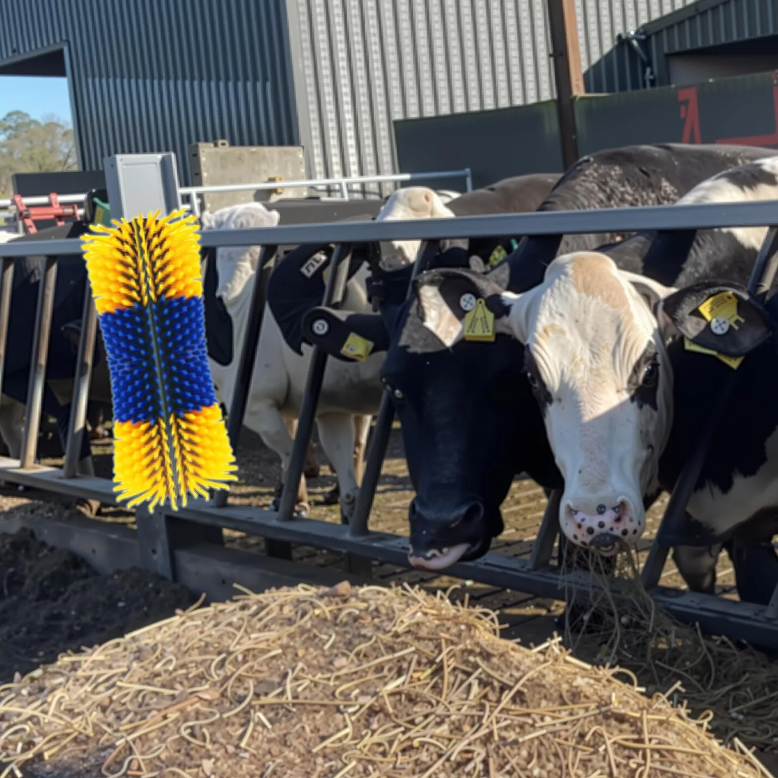Brosses à gratter pour cheval lot de 2 - demi-cercle, toilettage complet avec vis pour animaux de ferme