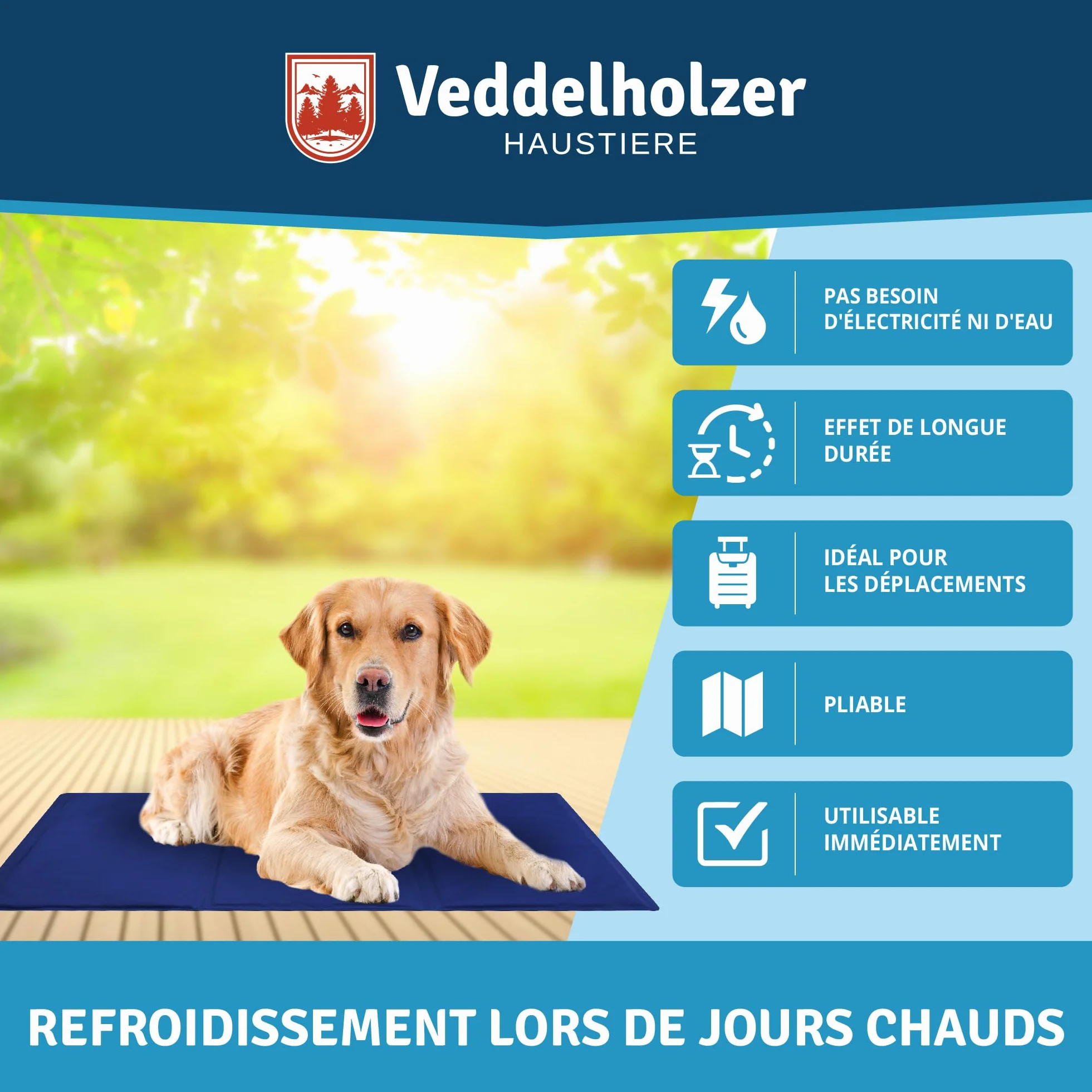 Tapis rafraîchissant pour chien extra épais, auto-refroidissant, résistant aux rayures