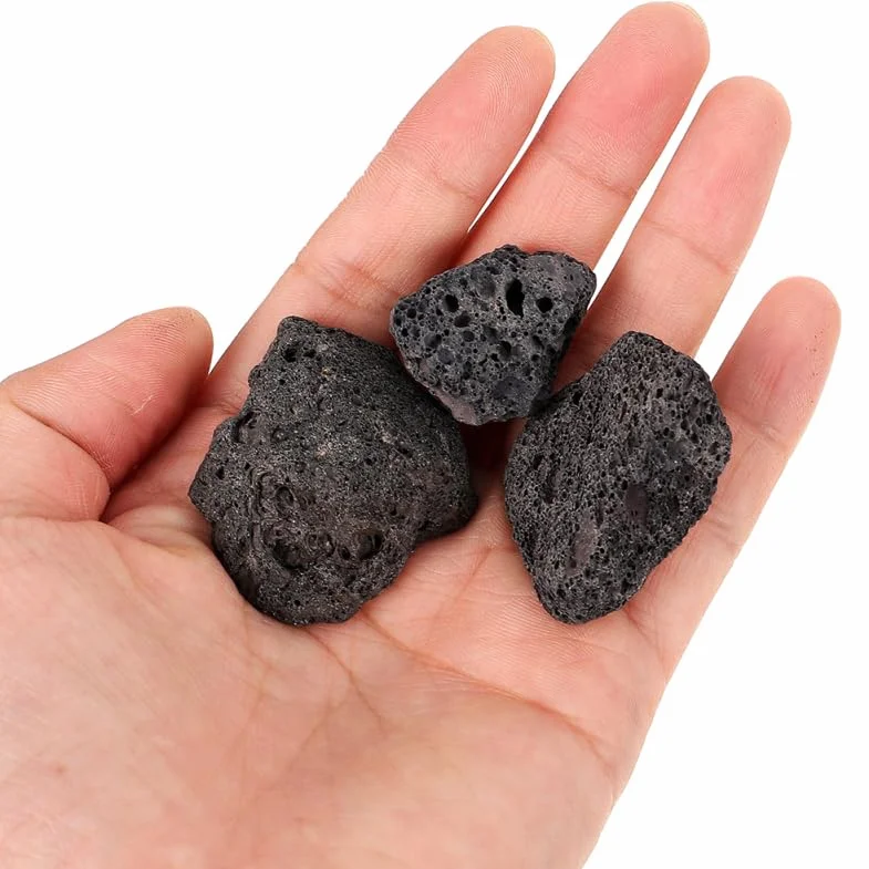 VOSAREA Pierre De Lave Noire pour Aquarium, Pierres Volcaniques Naturelles pour Aménagement Paysager Et Plantes, Roches Décoratives pour Jardin – Grand De Roches