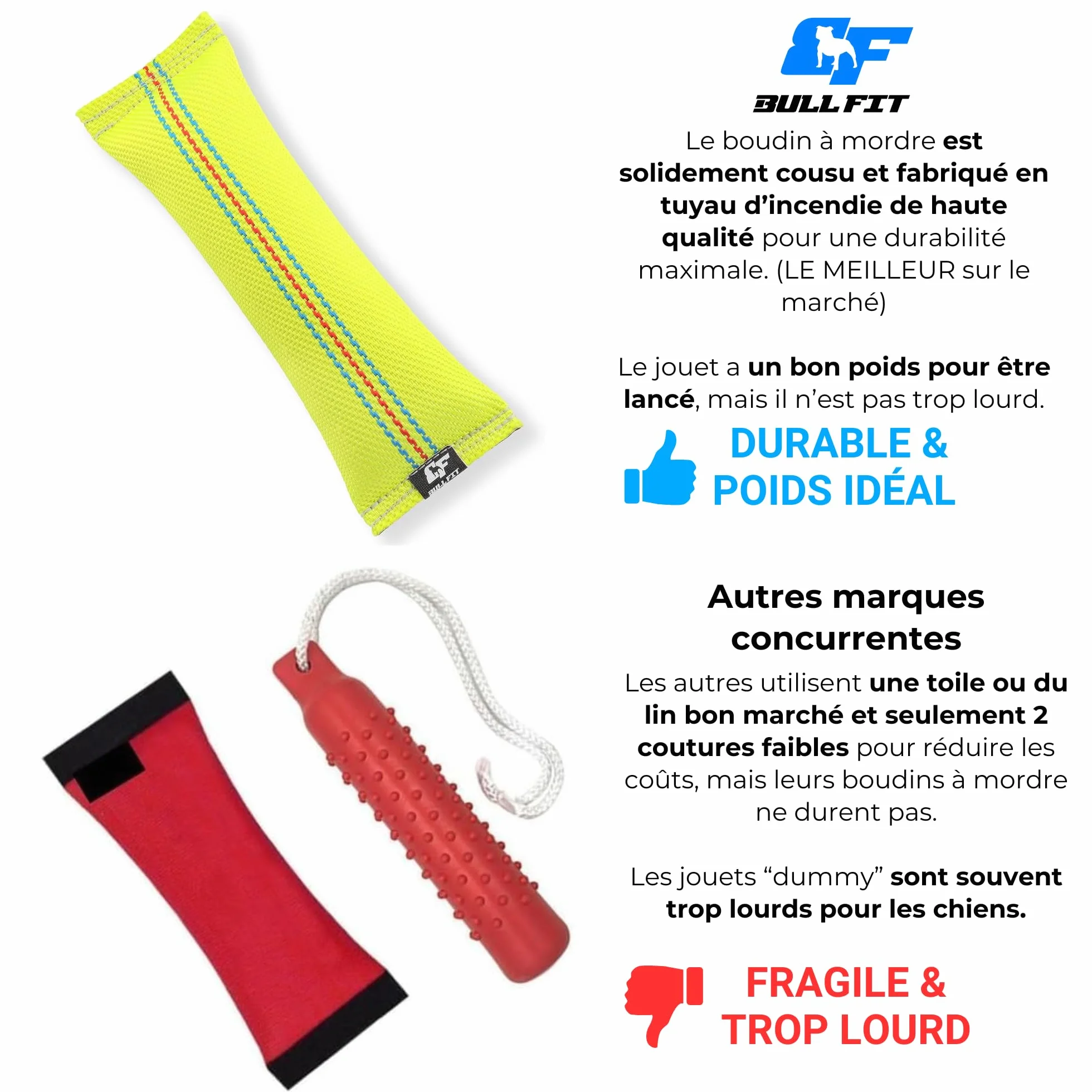 Jouet pour Chien Dummy Flottant Boudin À Mordre 25 cm Tuyaux De Lance À Incendie Robuste Apportable Flottant