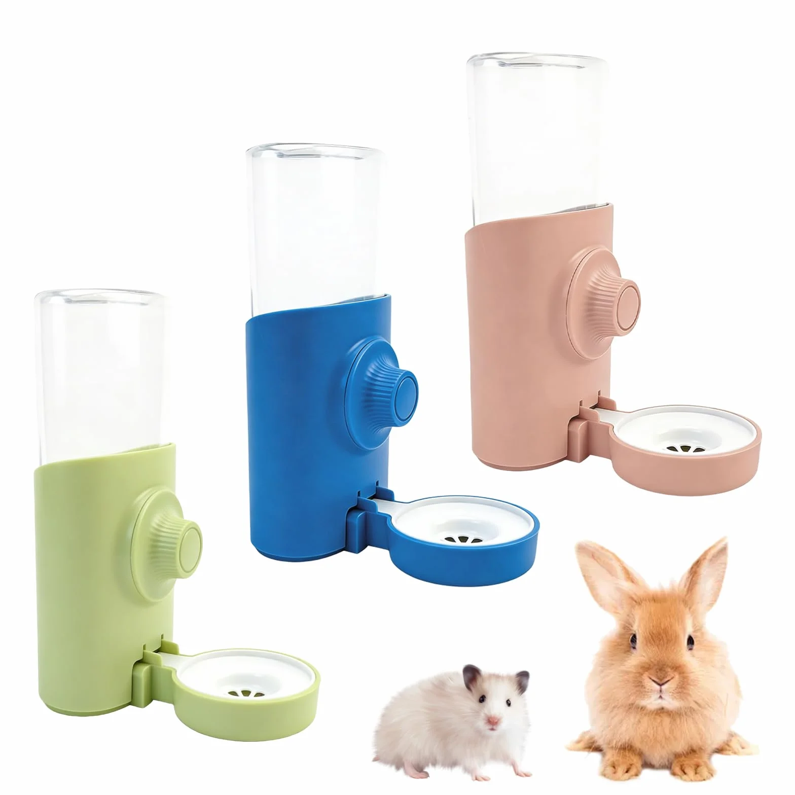 Lot de 3 distributeurs d'eau automatiques lapins : gourde suspendue pour animaux de compagnie, bouteille d'eau automatique, bouteille d'eau pour lapin, chinchilla, hérisson, écureuil, furet