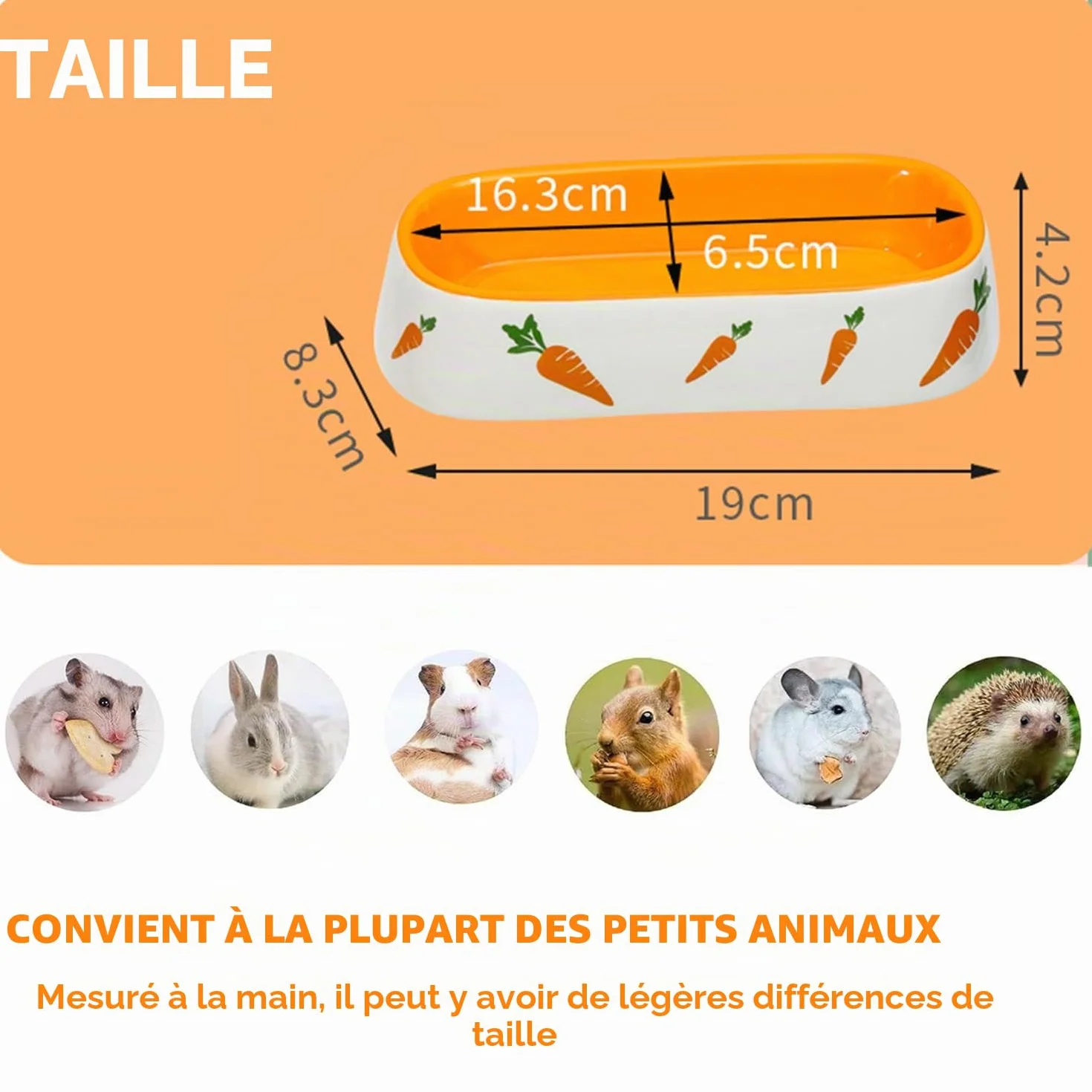 Gamelle en céramique pour lapin, hamster, chinchilla, furet