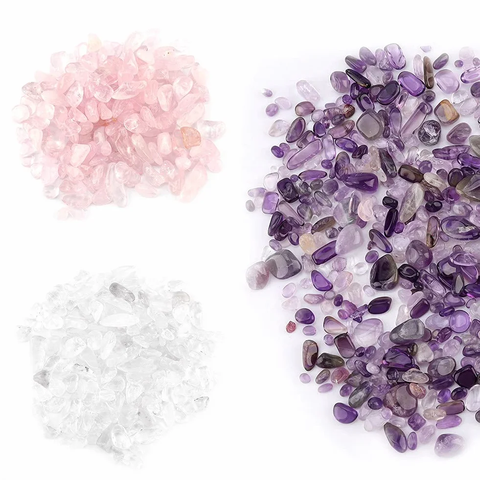 Pièces de Quartz en Cristal Naturel pour Aquarium, Pot de Fleurs, Décoration Bouddha (Blanc)