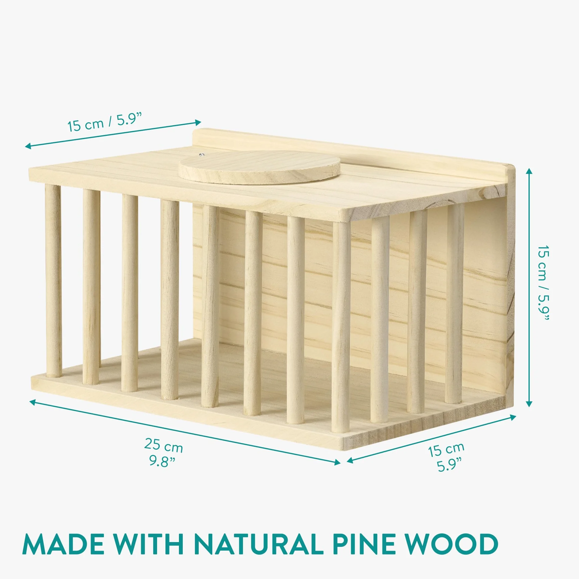 Navaris Mangeoire Foin Lapin en Bois 25 x 15 x 15 cm pour Petit Animal