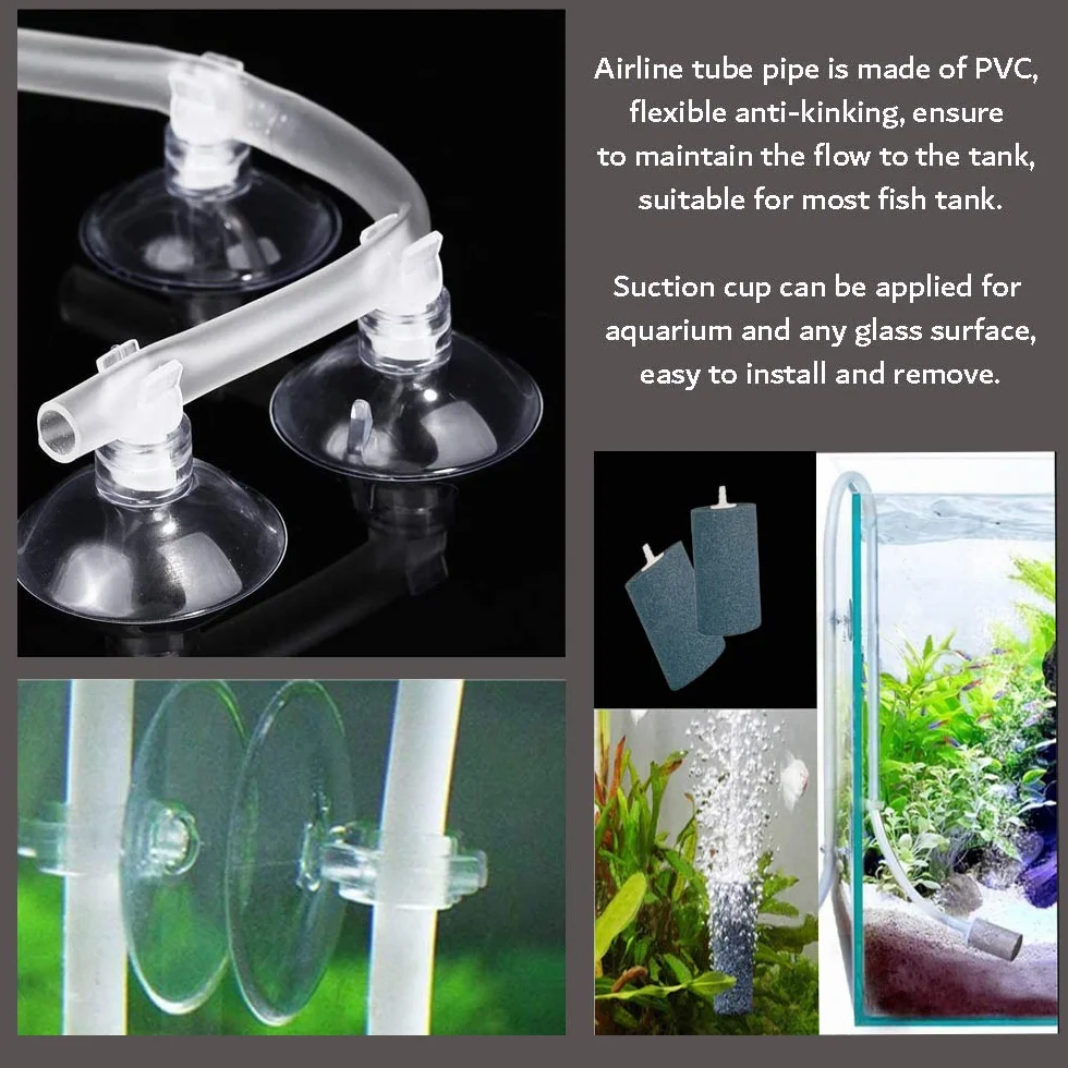 Accessoires de Pompe à Air pour Aquarium, Tuyau 5 m, 10 Clips, 3 Pierres, Séparateur 3 Voies, 6 Connecteurs