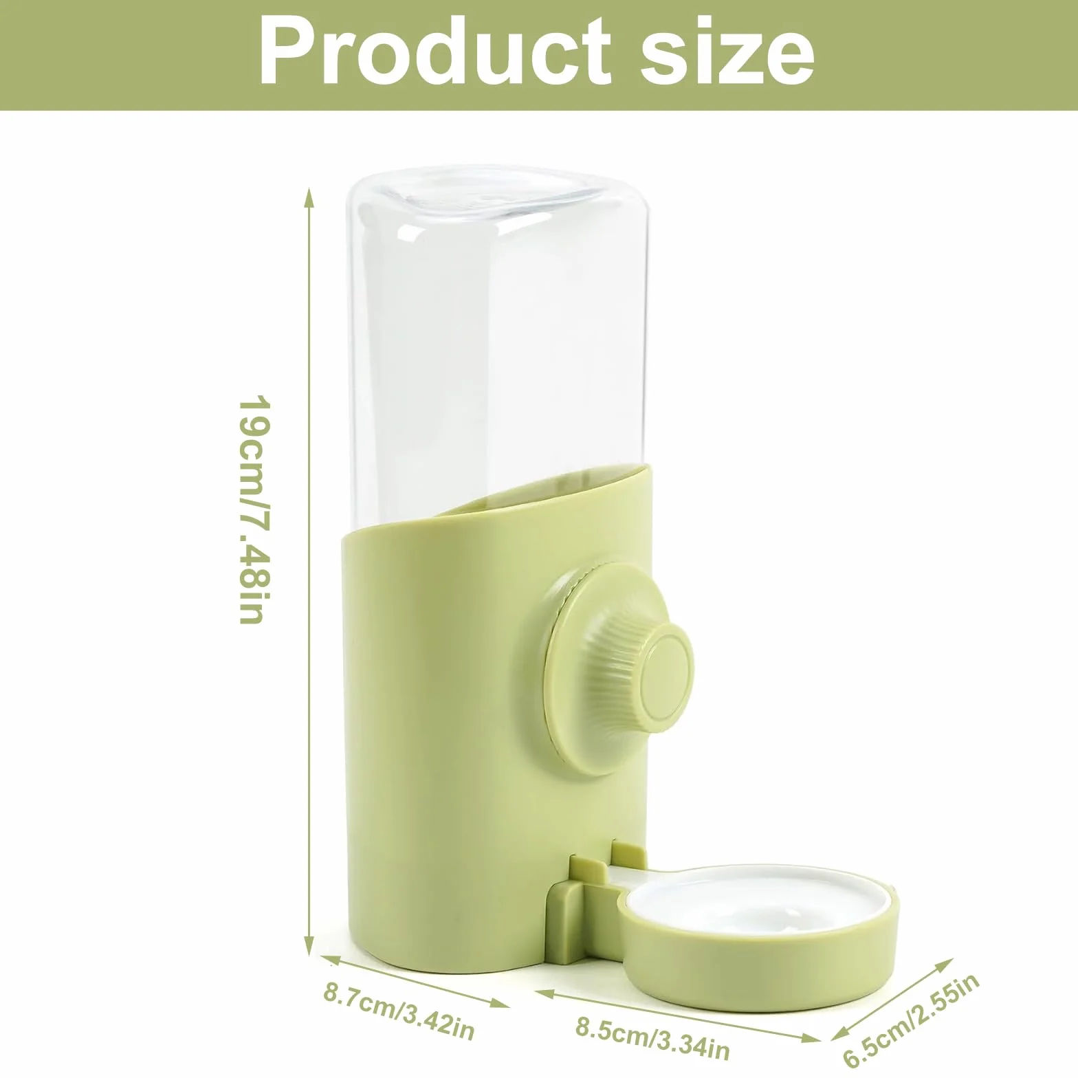 Distributeur d'eau automatique pour lapin 600 ml suspendu vert