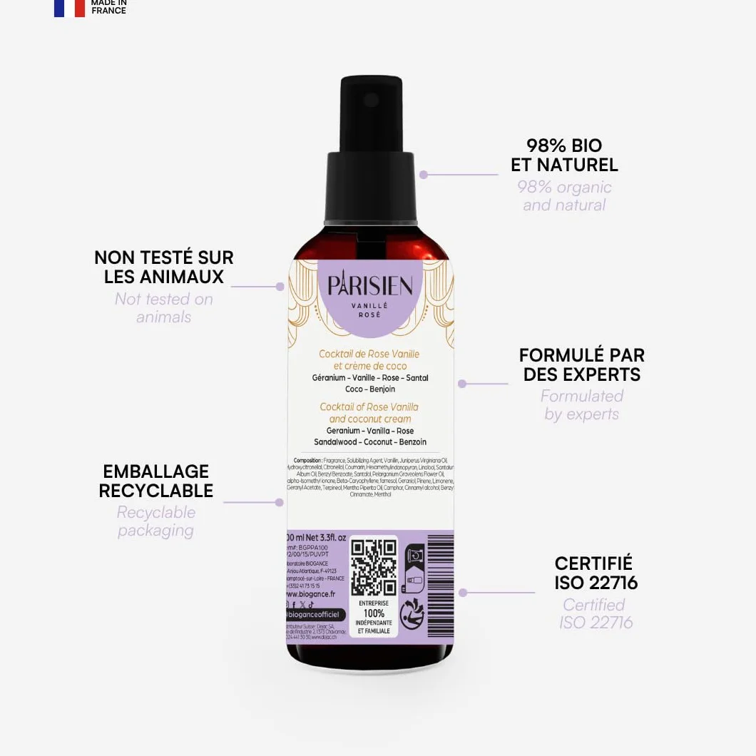 BIOGANCE parfum Parisian sans alcool