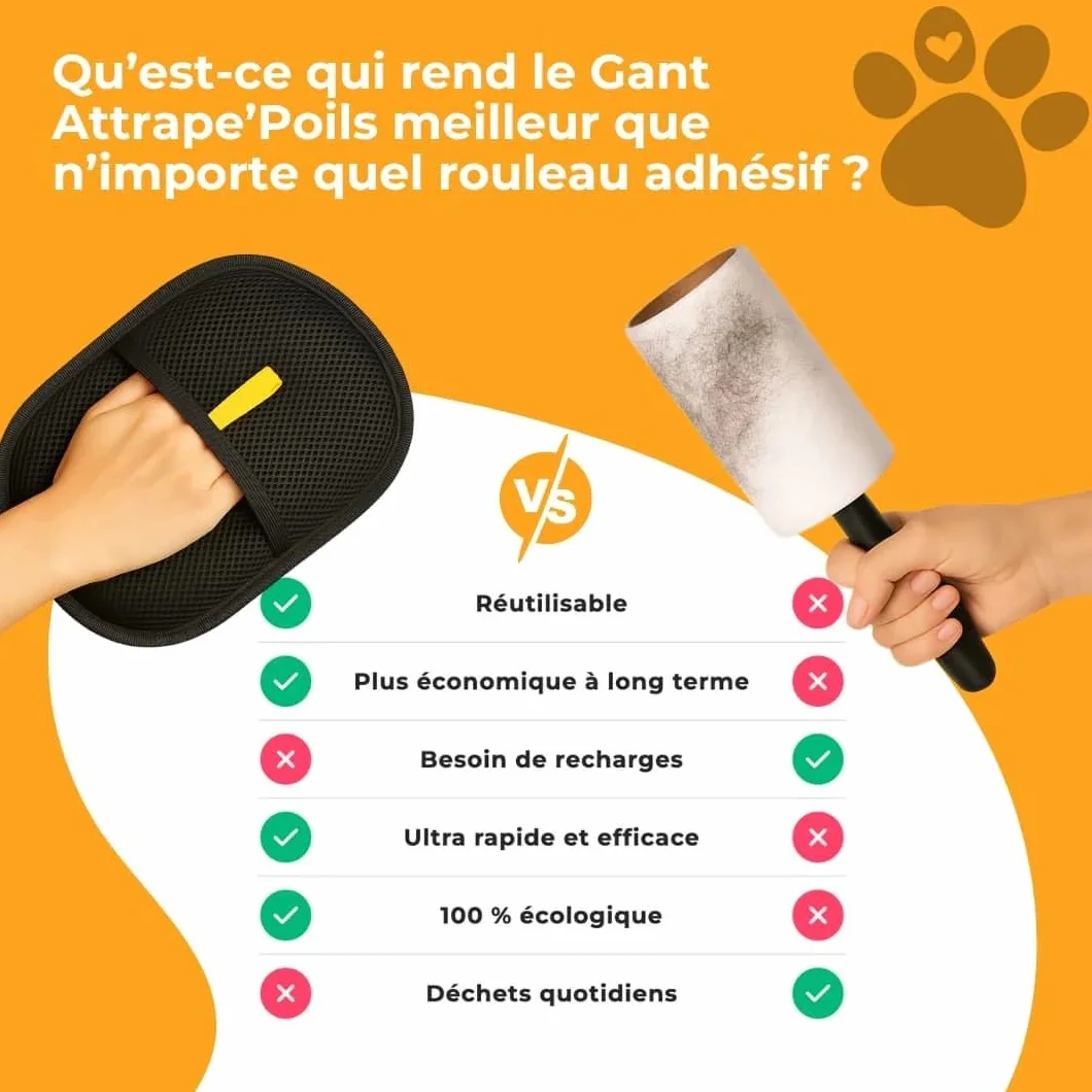 SWZEC Activ-Pet Gant Attrape'Poils