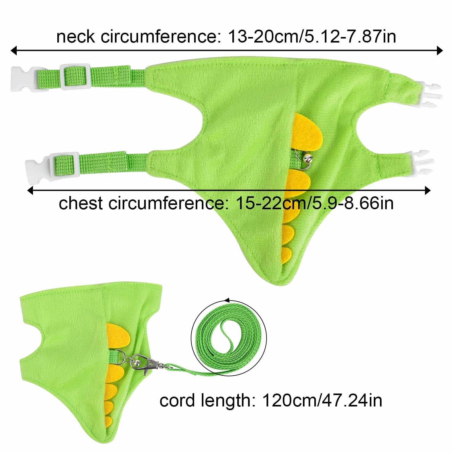 Ensemble Harnais et Laisse pour Furet, Gilet en Forme de Dinosaure Petits Animaux Accessoires de Promenade en Plein Air pour Furet Lapin Hamster Chaton Chiot Petits Animaux