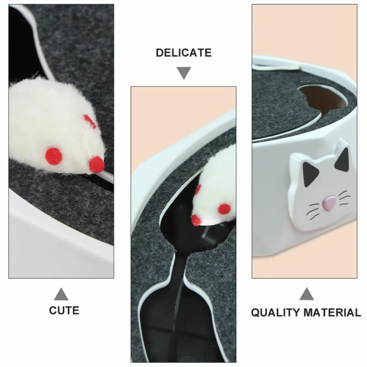ERINGOGO Souris Électronique Interactive pour Chat Portable en Abs Piles 3 X AA, Électrique Automatique pour Exercice et Jeu de Cache-Cache