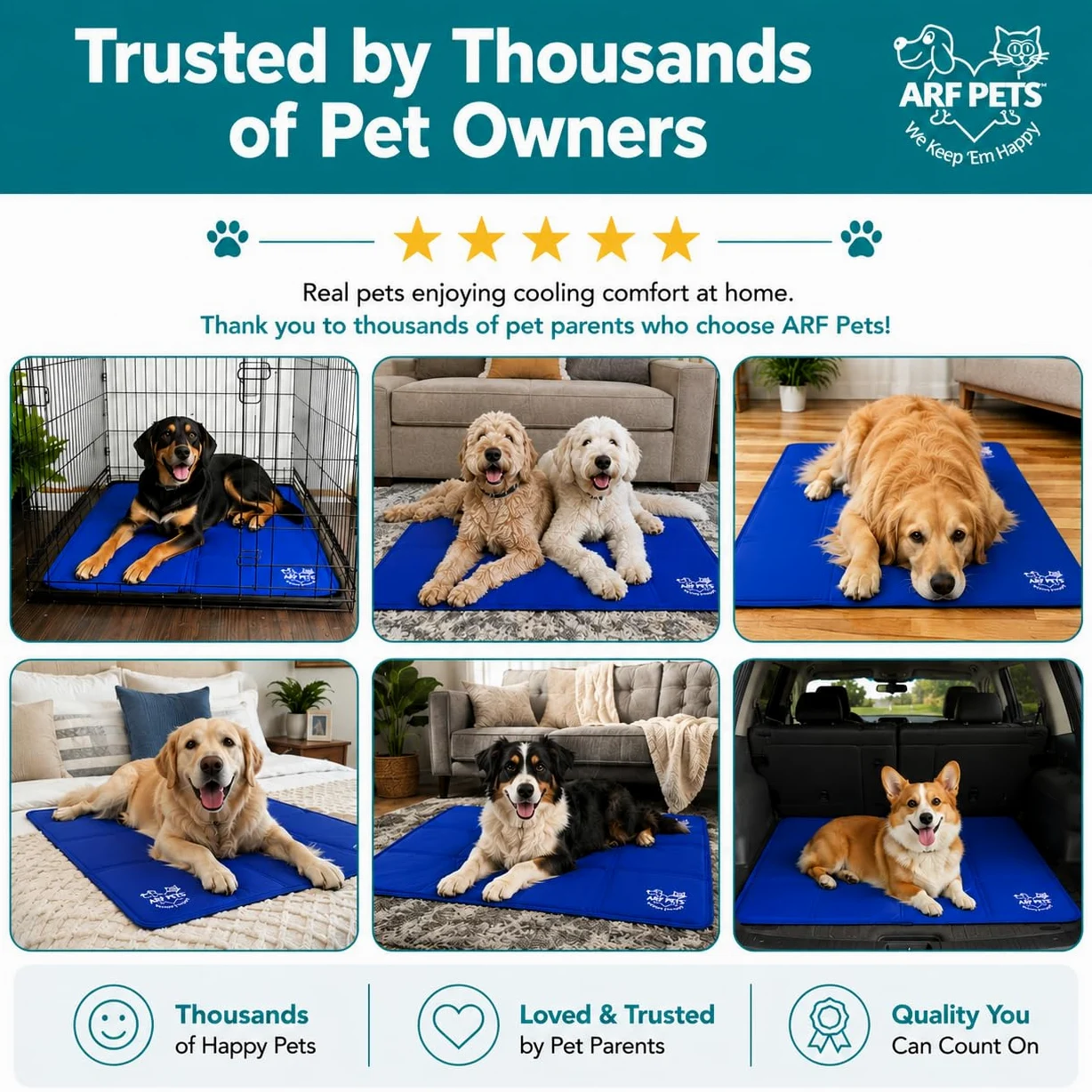 Arf Pets Tapis Auto-rafraîchissant pour niches, Cages et Lits 58,4 x 88,9 cm