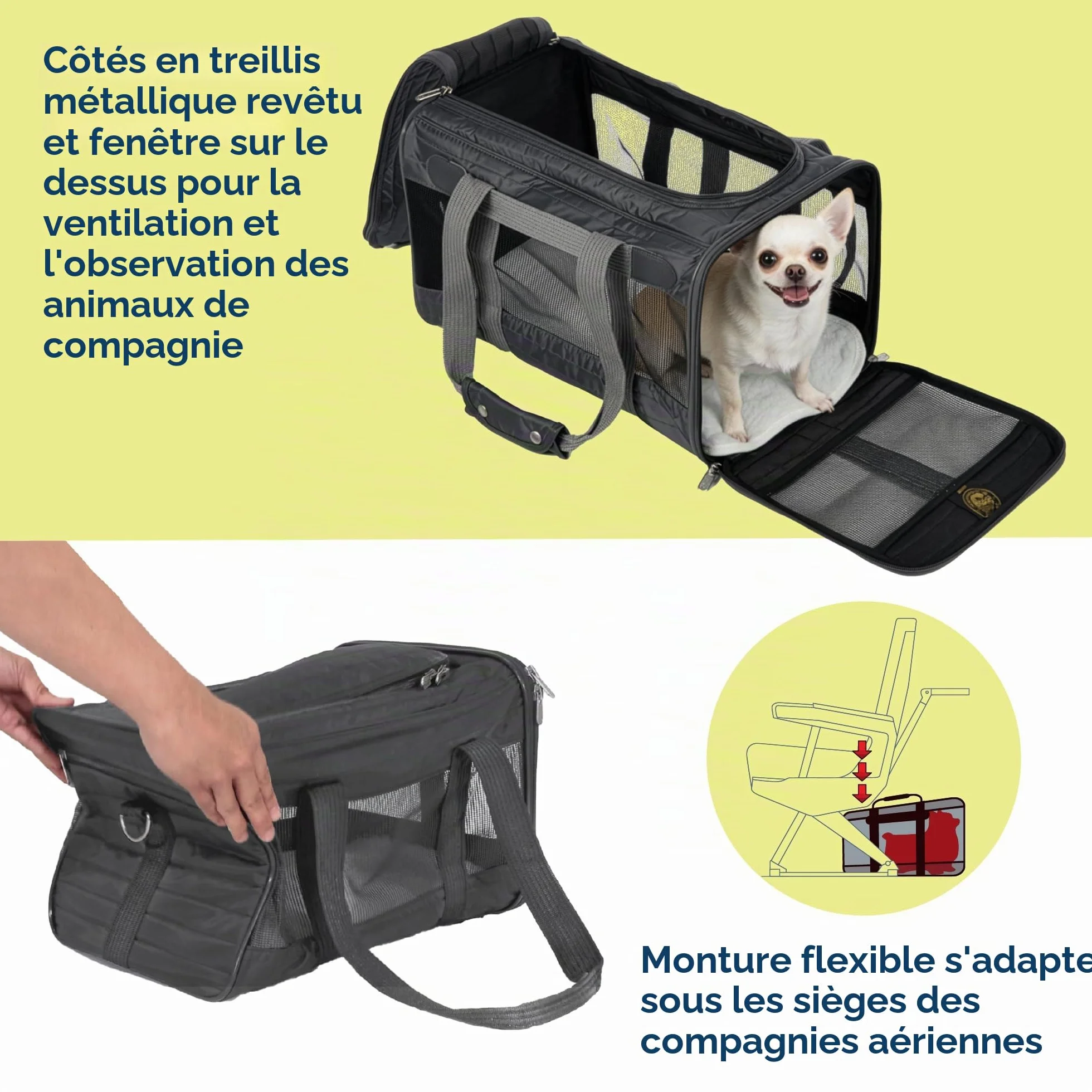 Sherpa Original Deluxe Sac de Transport pour Animal de Compagnie approuvé par Les compagnies aériennes Gris Anthracite Taille M