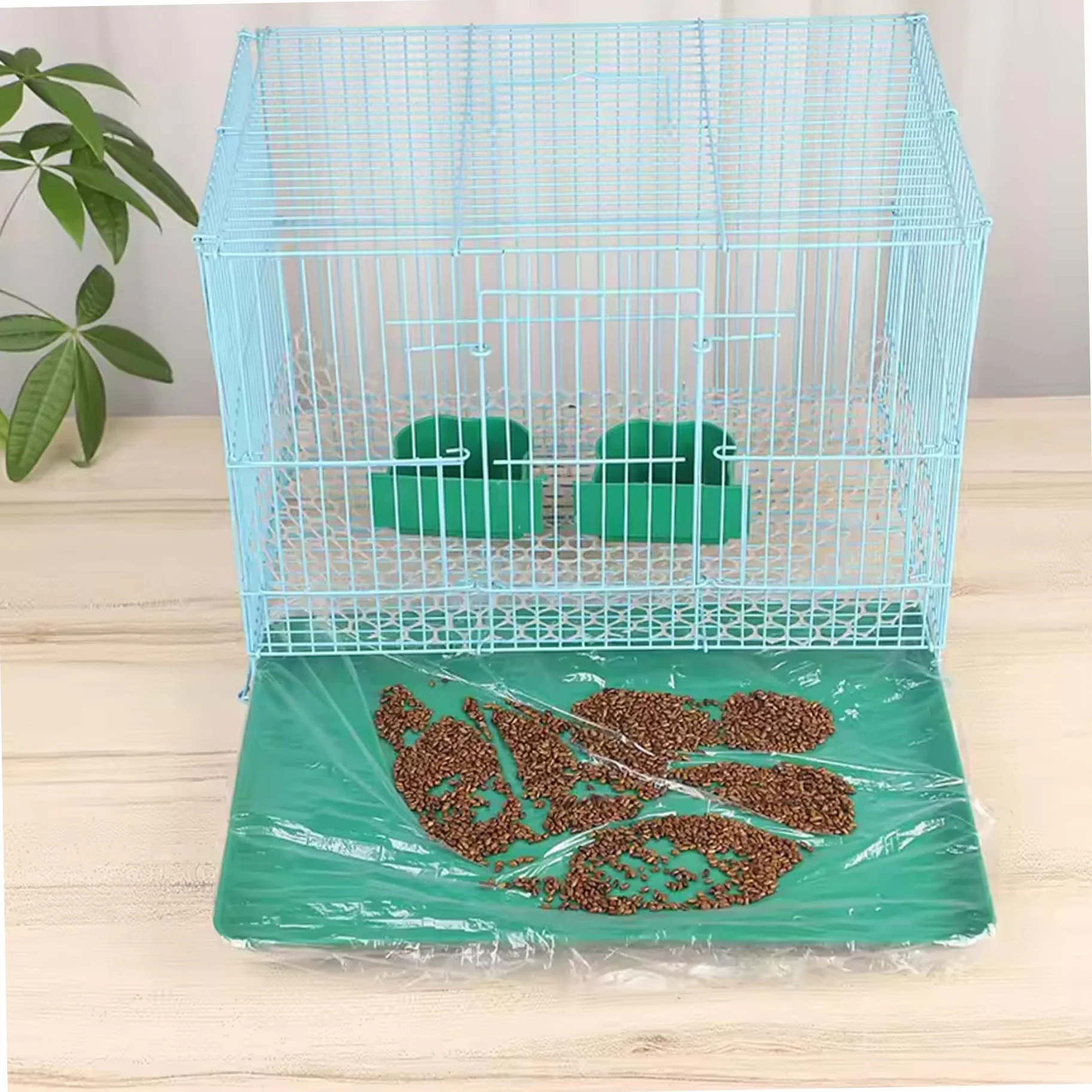Lot de 100 Doublures de Cage pour Lapin Jetables en Plastique Transparent Anti-Fuite
