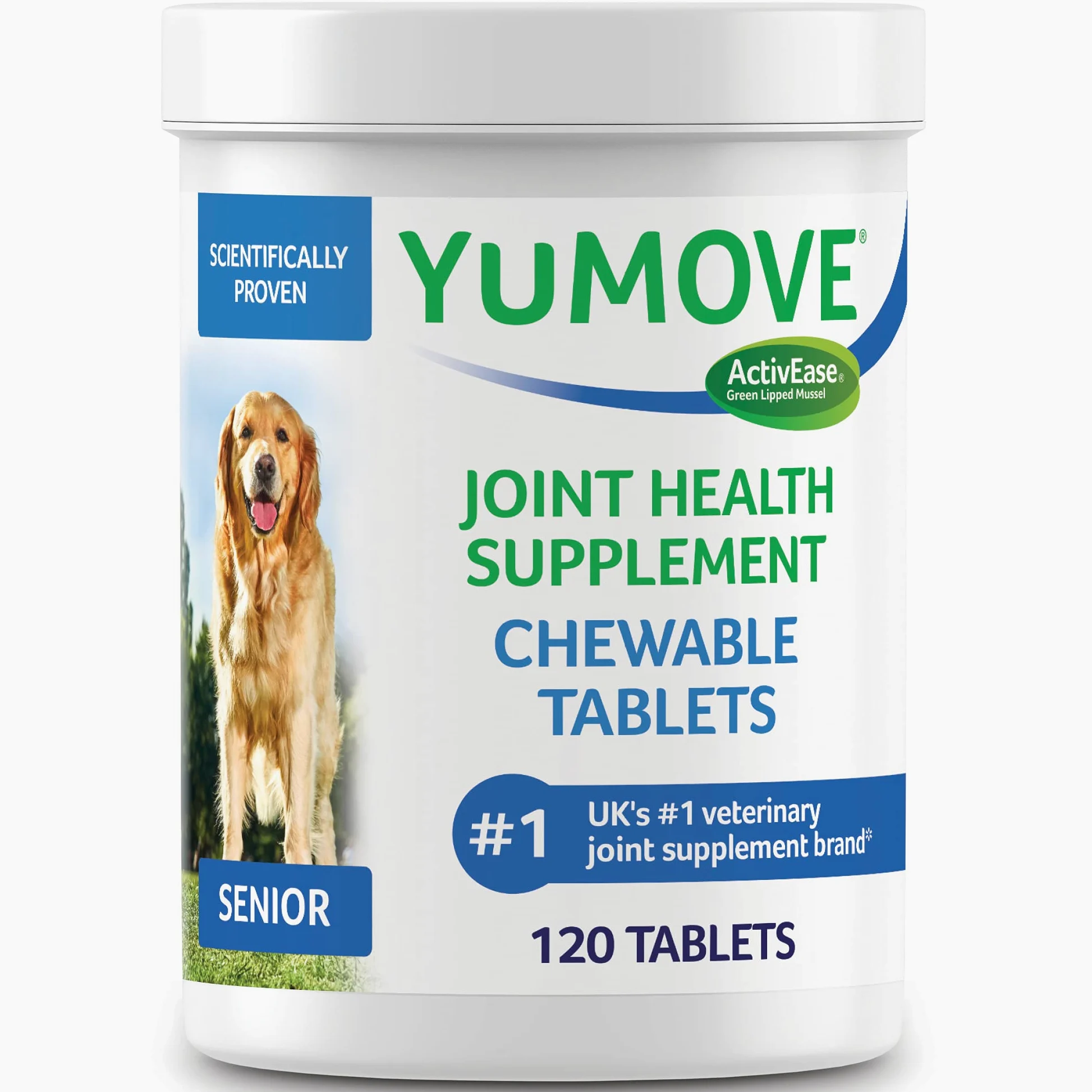 YuMOVE Arthrose Chien Senior + Probiotique Superpack - Lot 120+120 Comprimés - ActivEase Moule Verte & ActivBio - Soutien Articulation Chien & Digestion Quotidienne - Bien-Être Senior