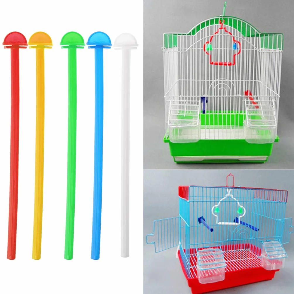 Perchoir en plastique durable pour cage à oiseaux canaris perruches