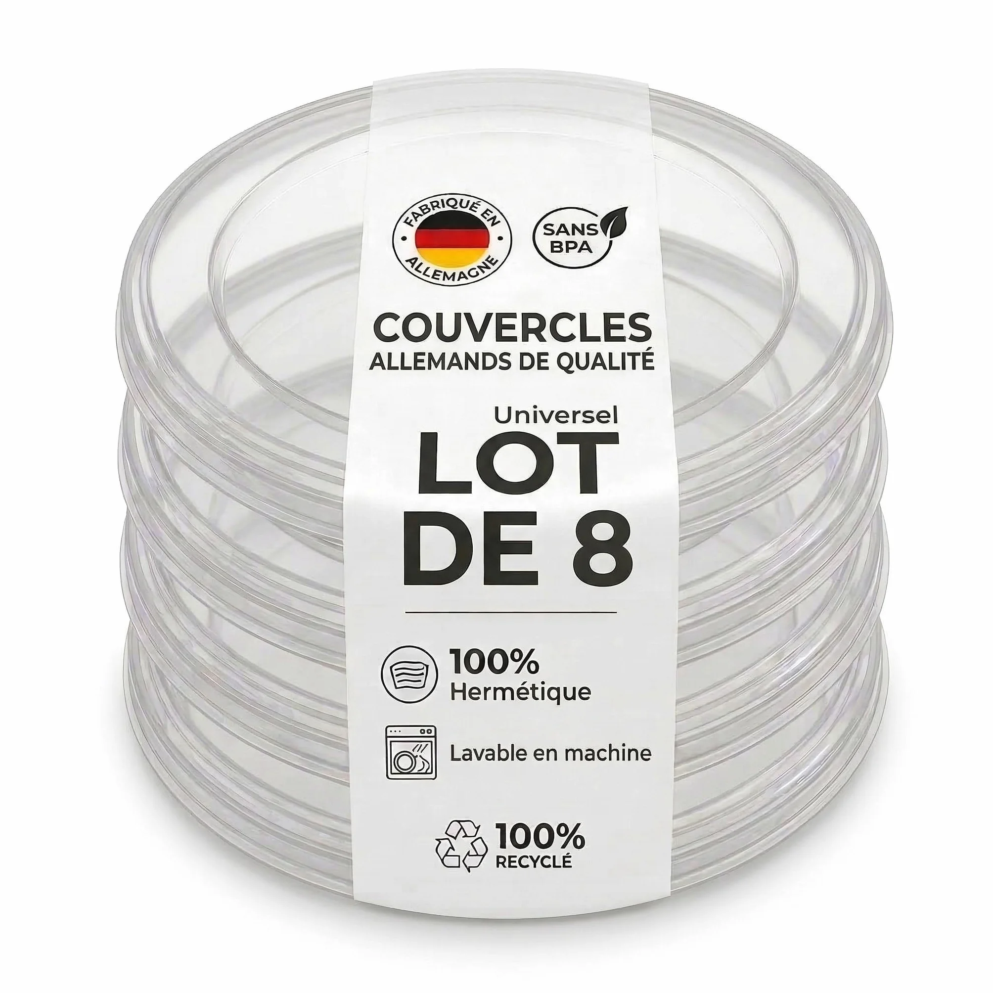 8 Couvercle Boîte de Conserve Pour Chien 800 Grs, Bouchon Canette pour Chat, Couvercles Plastiques Conserve, Capuchon Boite Conserve, Couvercle Reutilisable Rangement Conservation 8 PCS