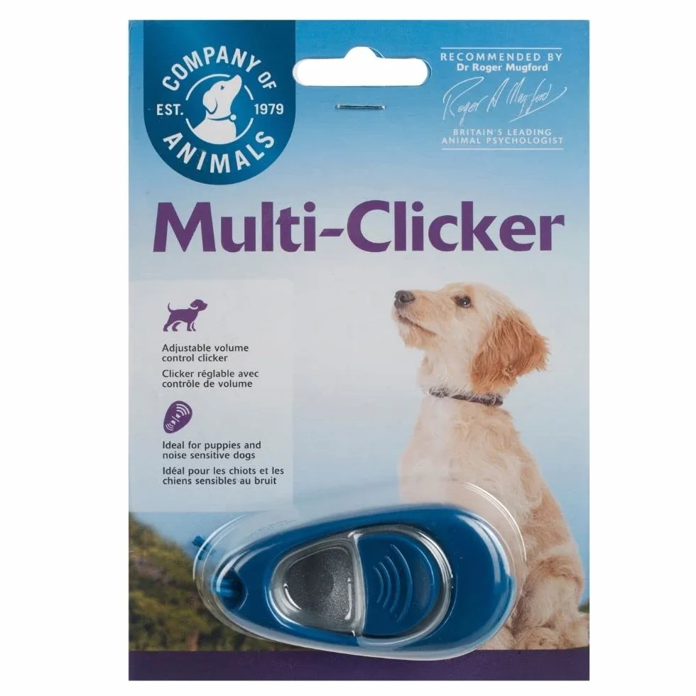 Multi-Clicker Company of Animals - Accessoire pour chien, contrôle du volume à 3 réglages, facile à cliquer, dragonne réglable, clicker pour chien, destiné au dressage, convient aux chiens et chiots