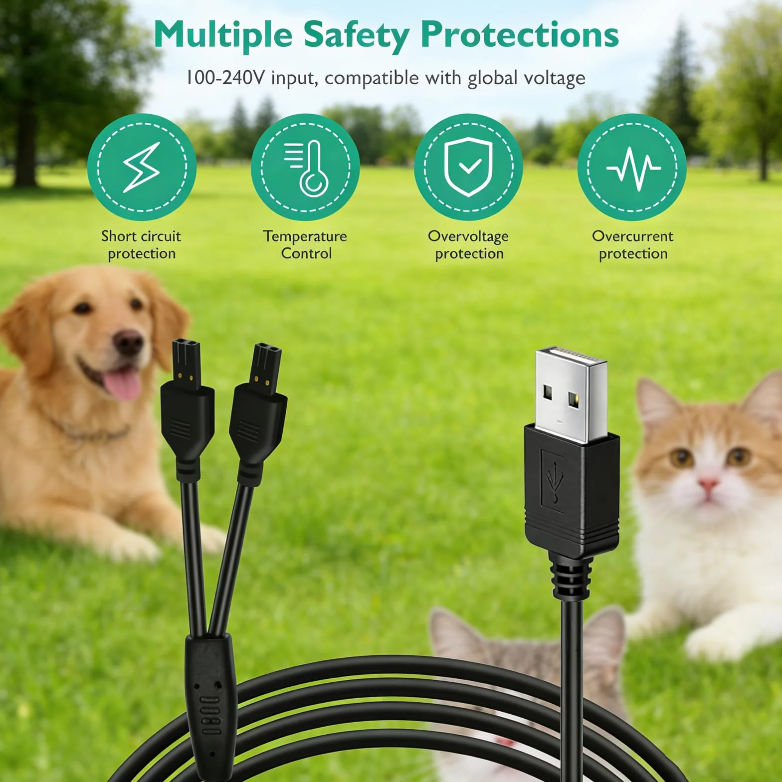 Câble d'alimentation de rechange pour collier Petsafe, compatible PetSafe Remote Trainer 100/300/600/800 m