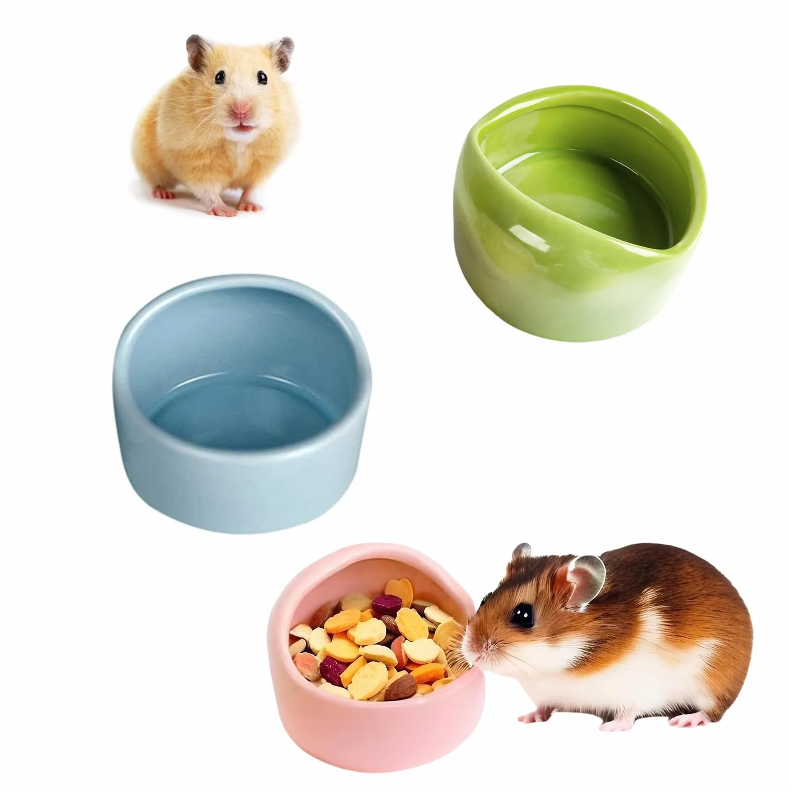 Bols pour Hamster en Céramique Anti-morsures, Mangeoire pour Petits Animaux