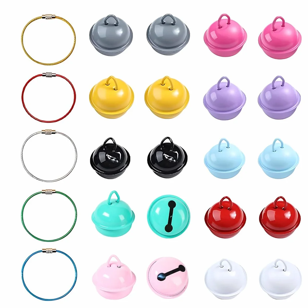 Cloches de Collier pour Chat en Métal 22mm Clochette pour Animaux Décoration Noël 5 Porte-Clés Acier Inoxydable