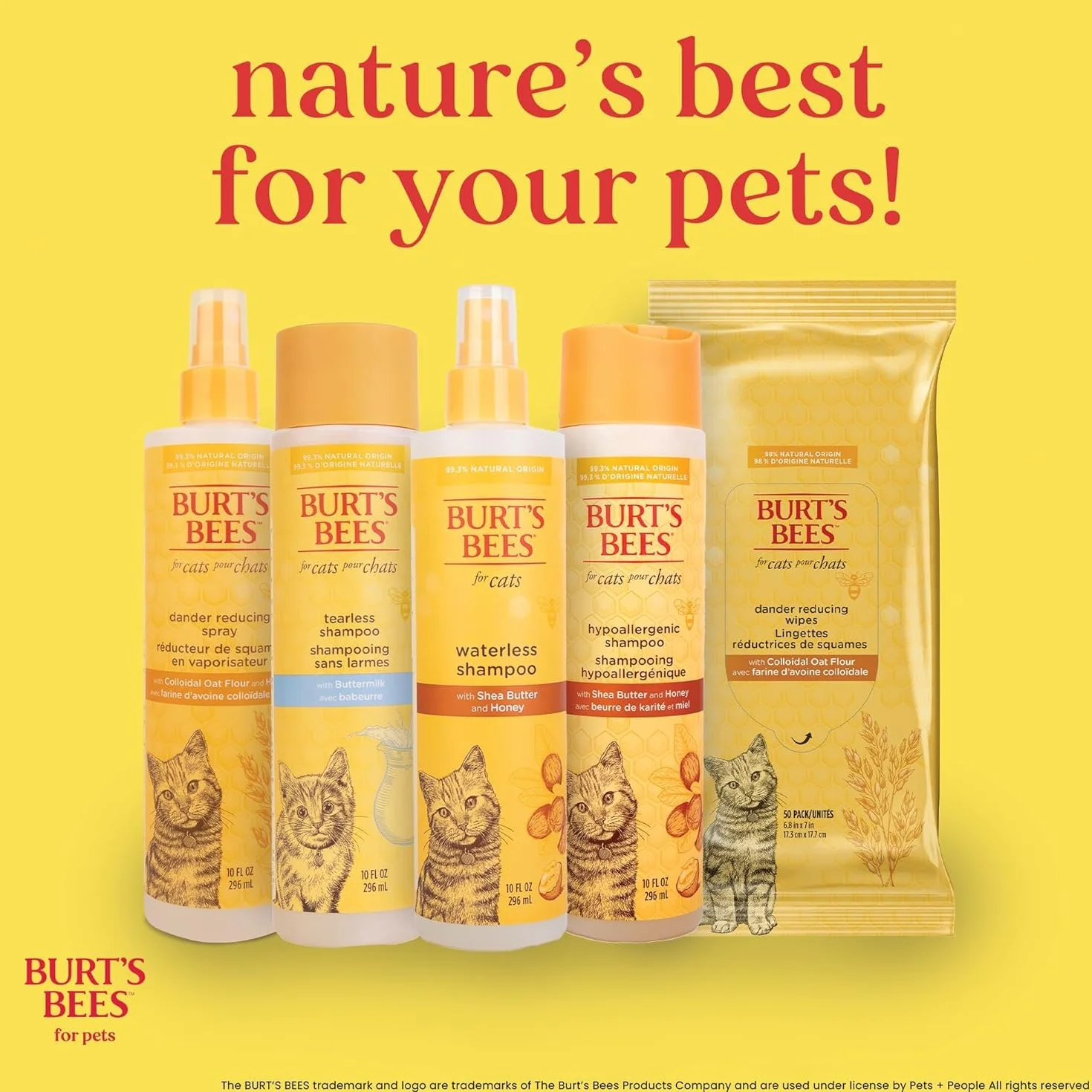 Burt's Bees Shampooing hypoallergénique pour chat Soin naturel