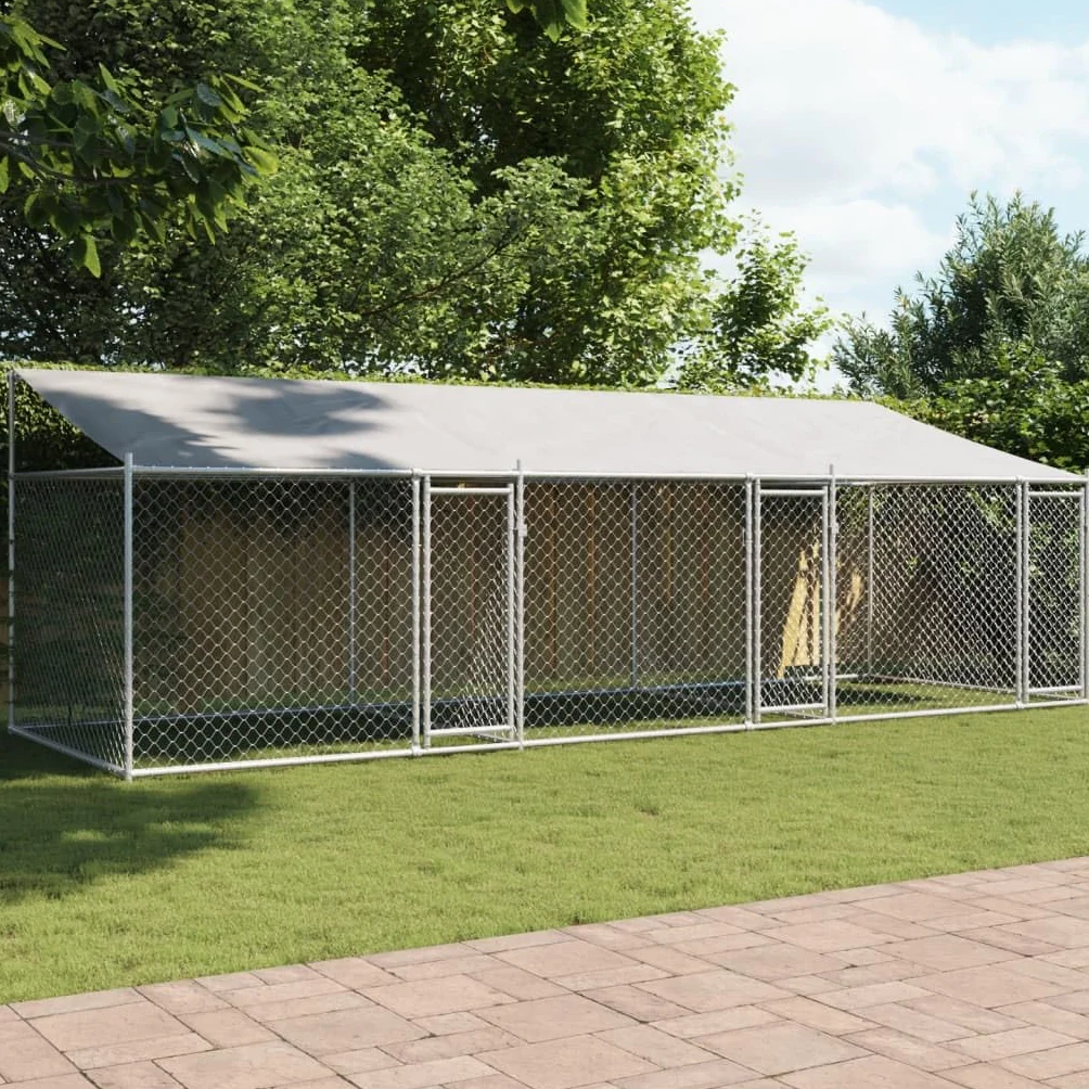 Cage pour Chien Acier Galvanisé Gris 6x2x2m 52.4 kg