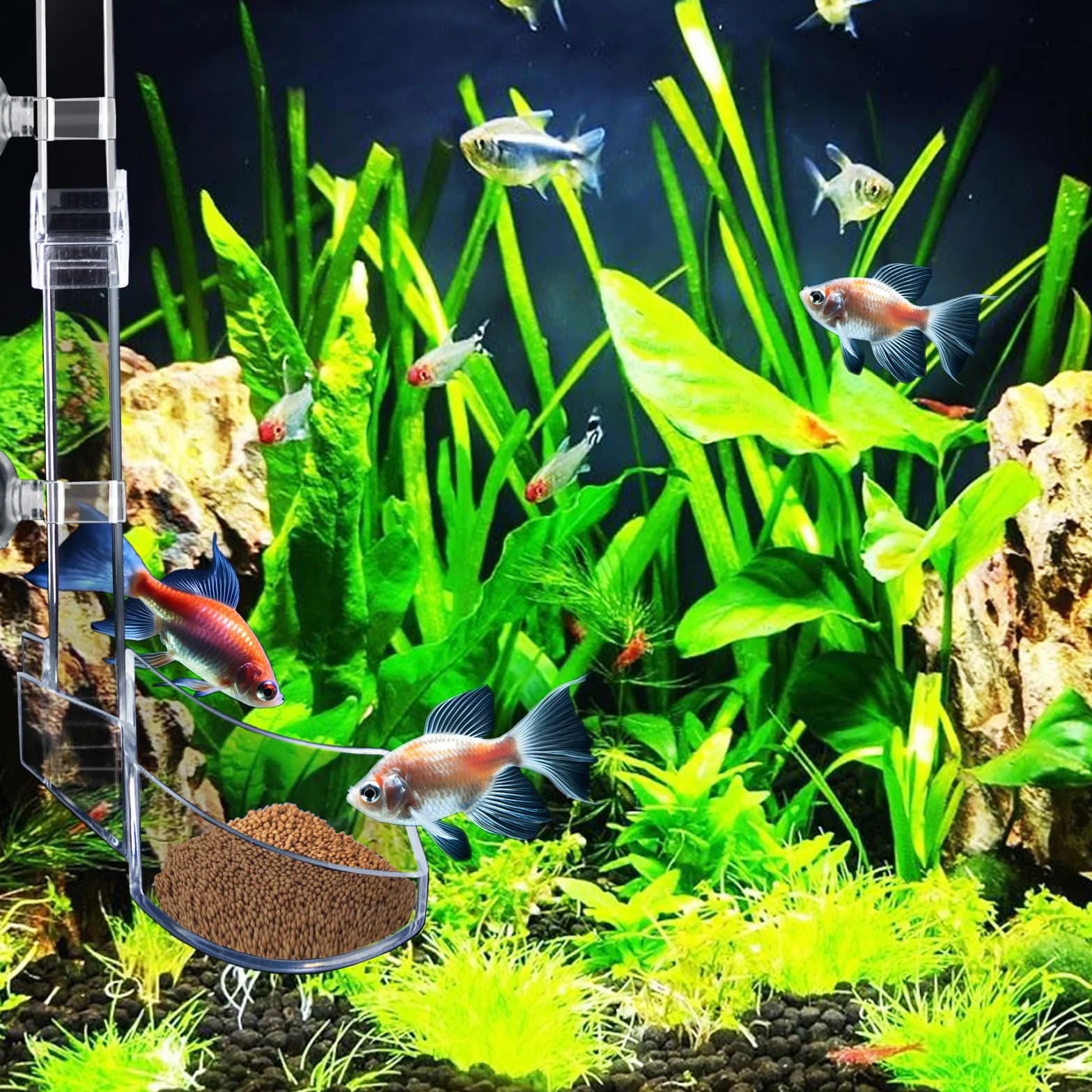 Tube d'alimentation Assemblé pour Crevettes, Aquarium, Kit avec Plat Transparent