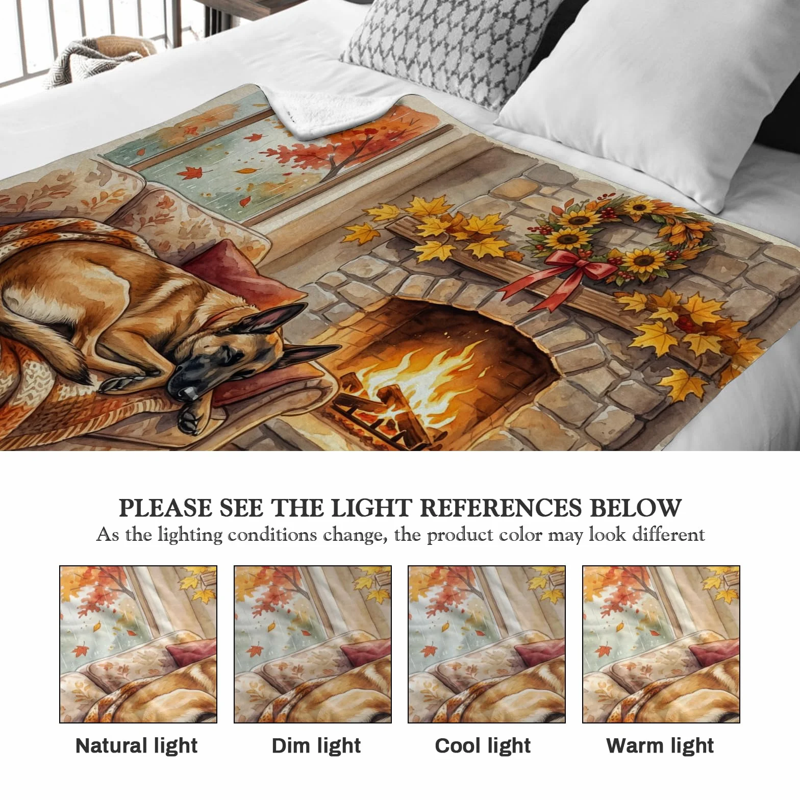 Couverture chien malinois belge 127 x 152,4 cm douce confortable canapé salon