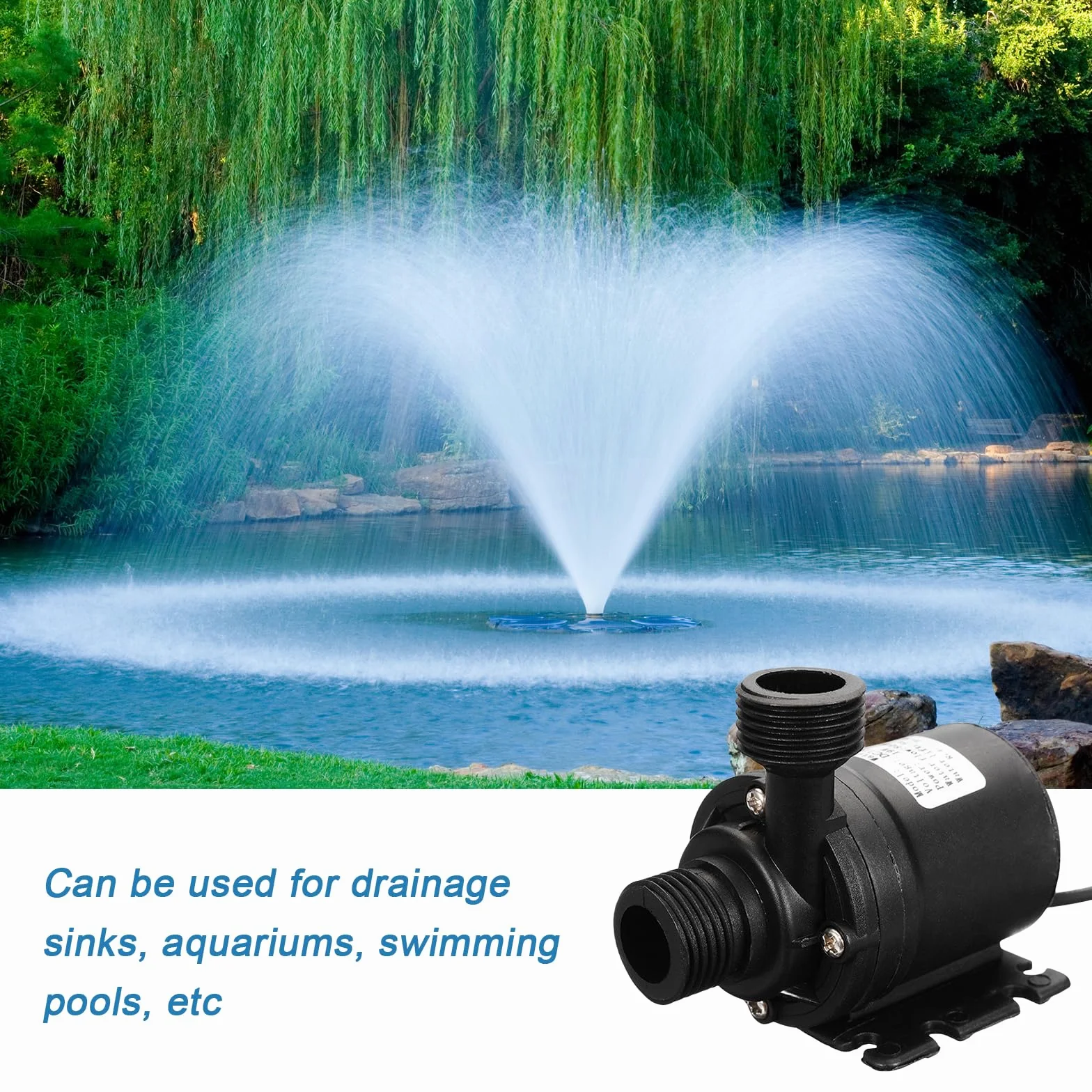 Pompe à Eau Submersible 12V 800l/h 5m Moteur Sans Balais pour Aquarium Bassin Fontaine